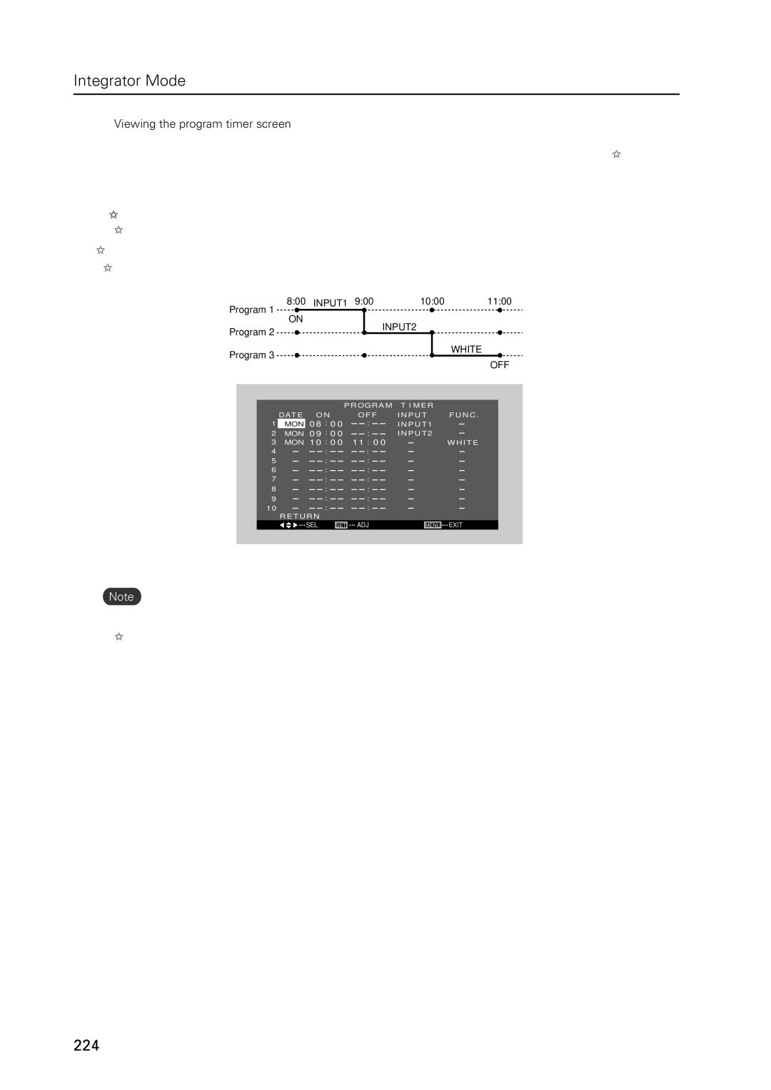 Pioneer PDP 427CMX technical manual Viewing the program timer screen 