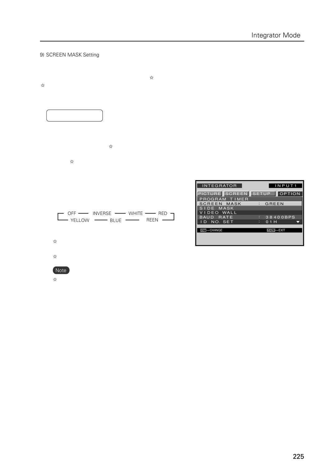 Pioneer PDP 427CMX technical manual Screen Mask Setting 