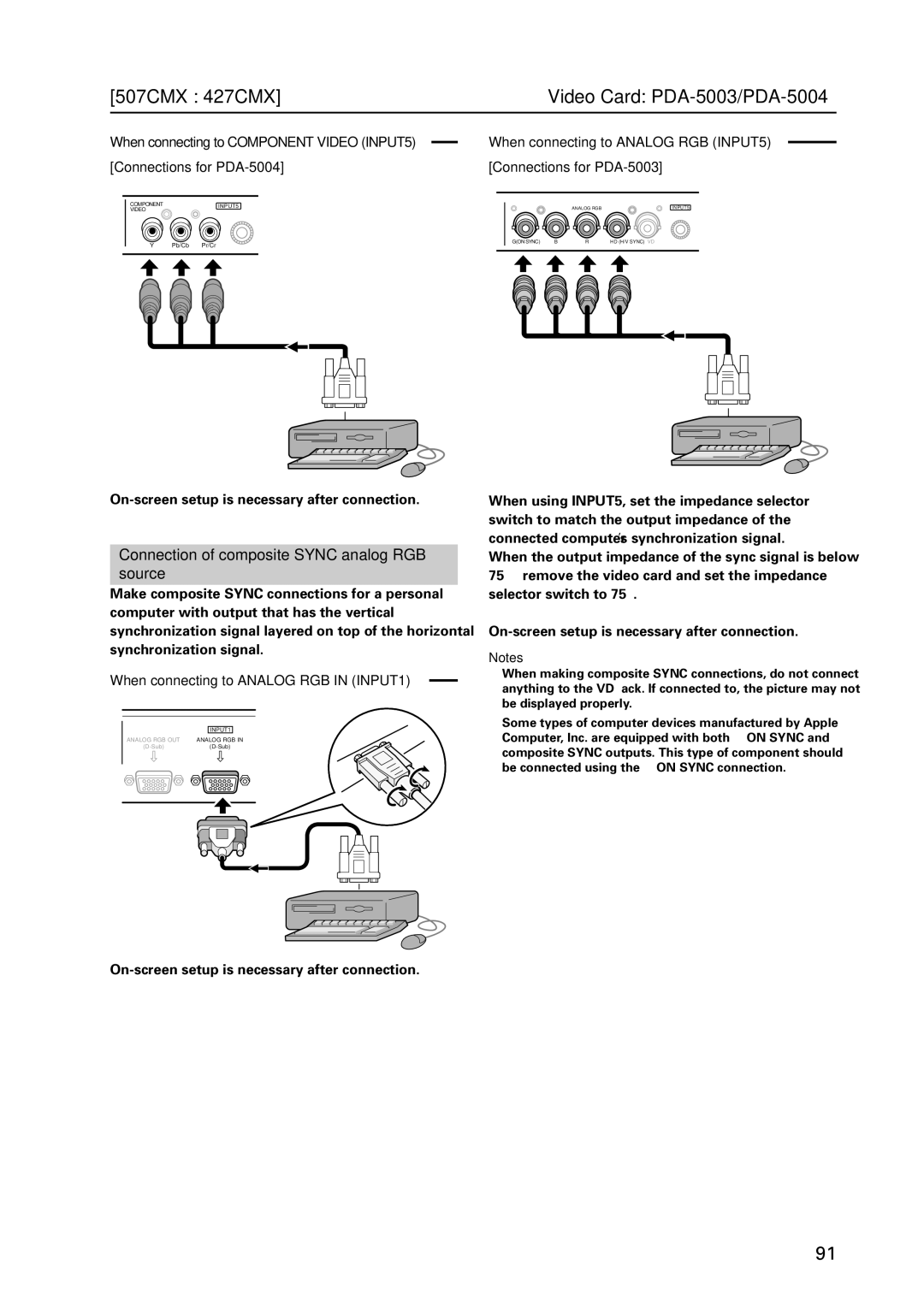 Pioneer PDP 427CMX technical manual INPUT1 