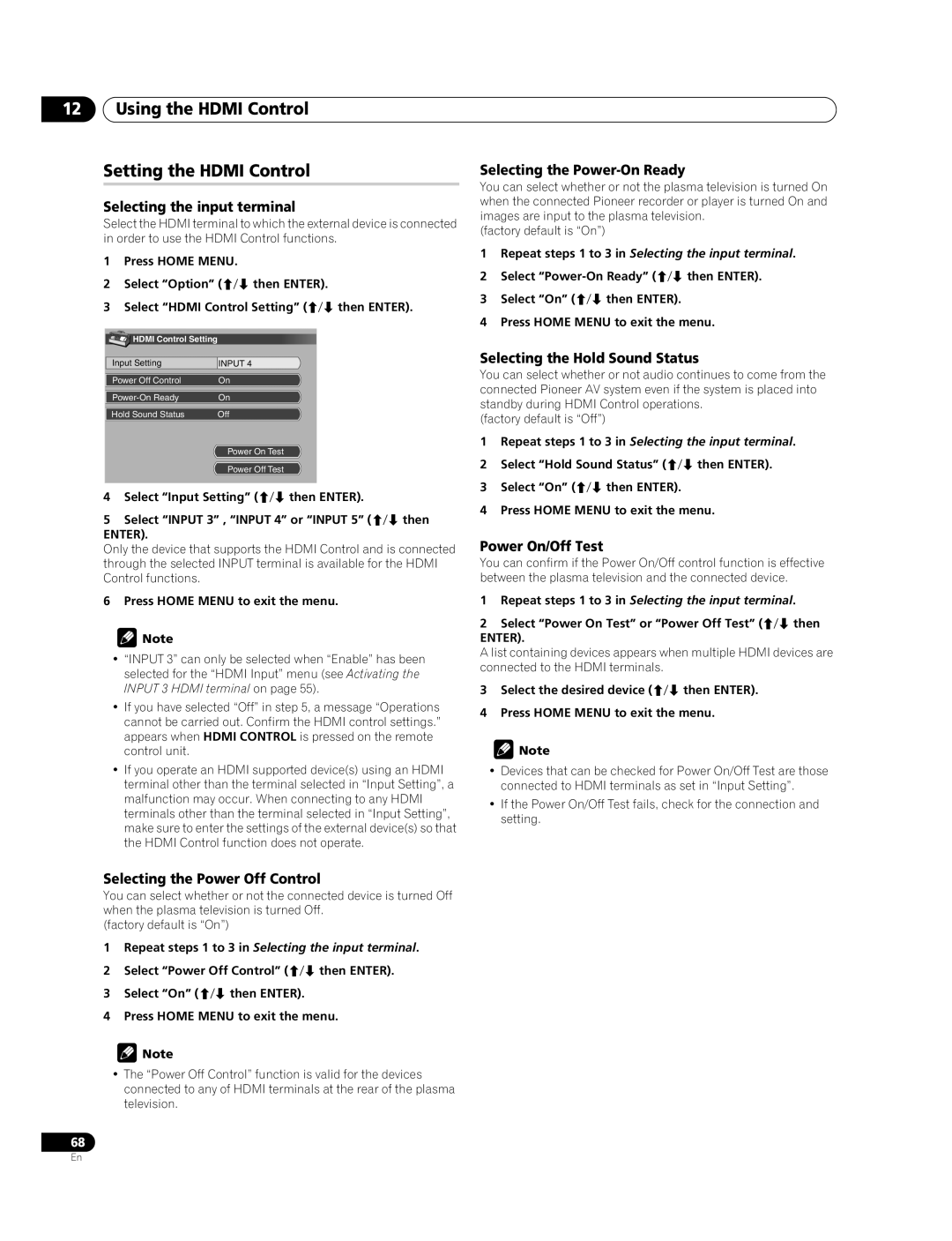 Pioneer PDP-428XDA, PDP-508XDA manual Using the Hdmi Control Setting the Hdmi Control 