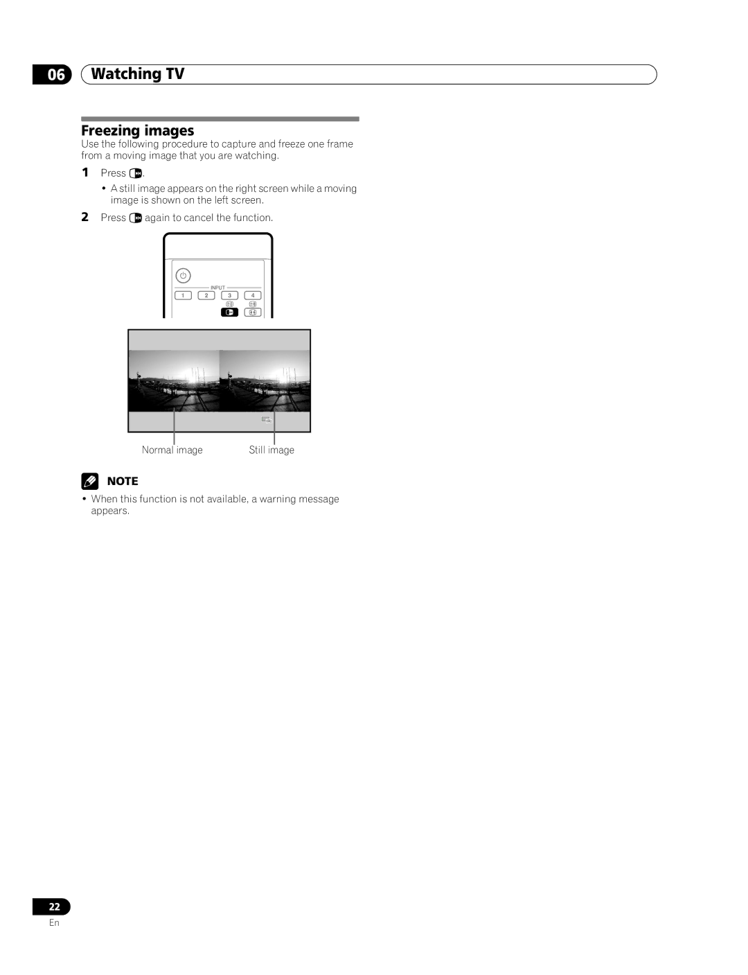 Pioneer PDP-436RXE manual Freezing images 