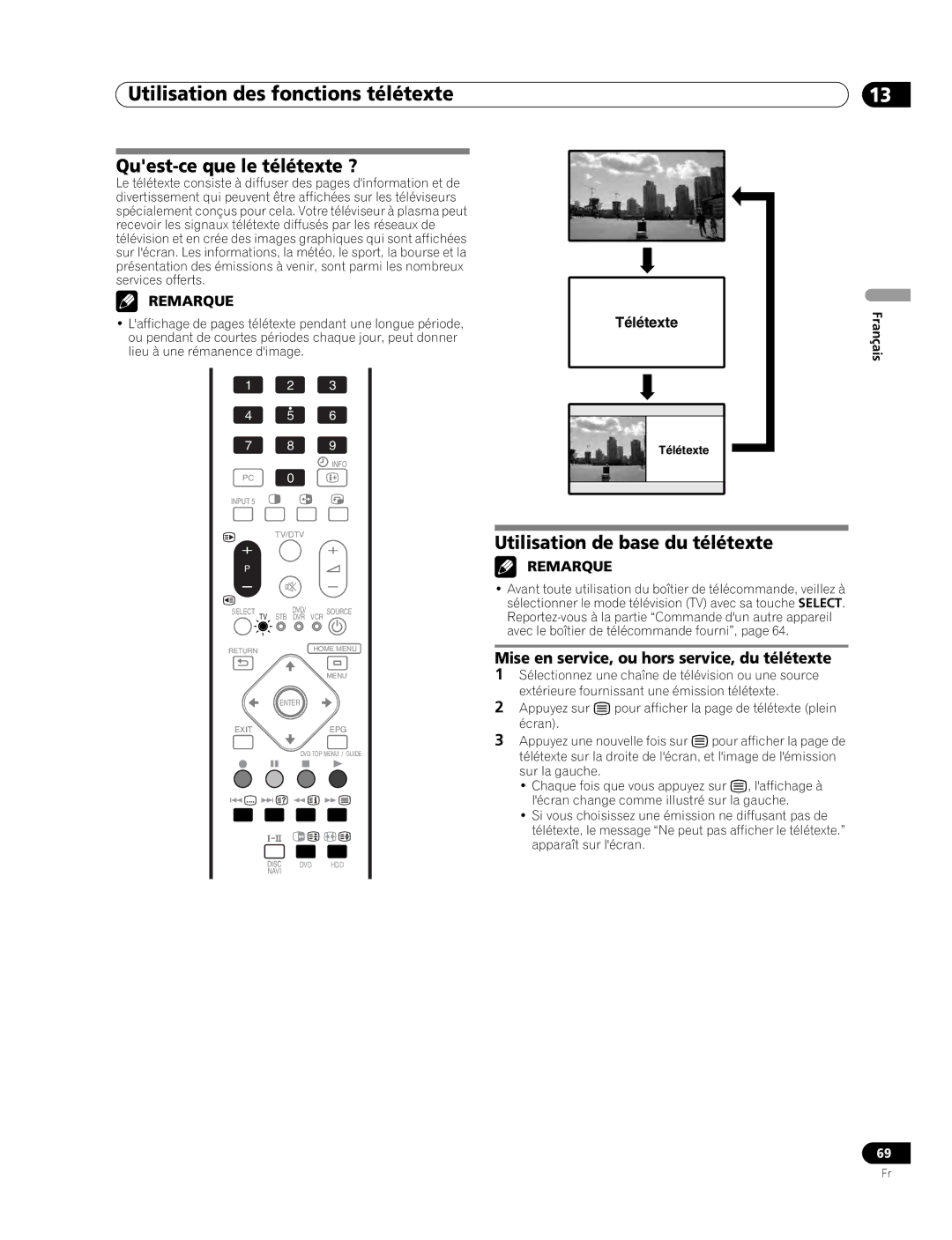 Pioneer PDP-507XD manual Utilisation des fonctions télétexte, Quest-ce que le télétexte ?, Utilisation de base du télétexte 