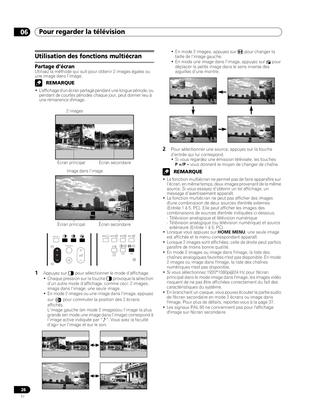 Pioneer PDP-507XD manual Utilisation des fonctions multiécran, Partage d’écran, Image dans l’image Écran principal 