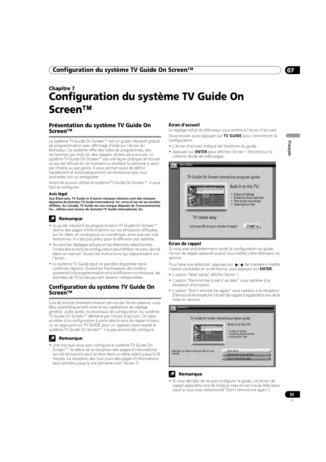 Pioneer PDP-5080HD Configuration du système TV Guide On Screen, Présentation du système TV Guide On Screen 