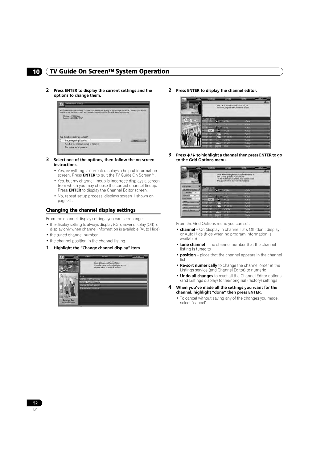 Pioneer PDP-5080HD Changing the channel display settings, No, repeat setup process displays screen 1 shown on 