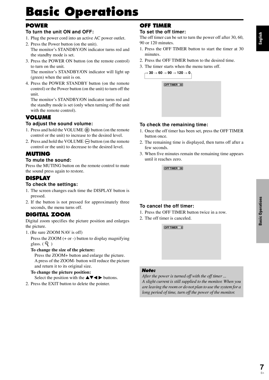 Pioneer PDP-6100HD manual Basic Operations 