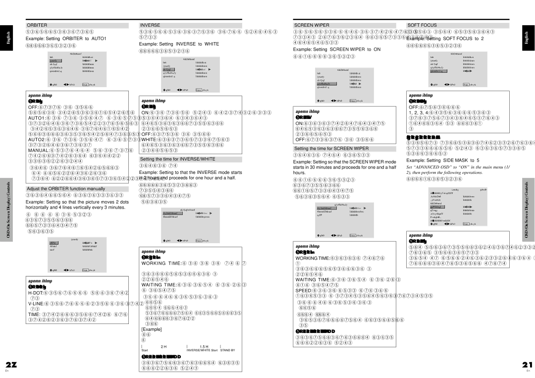 Pioneer PDP-614MX operating instructions Setting the gray level for the Side Mask,  Screen Wiper 