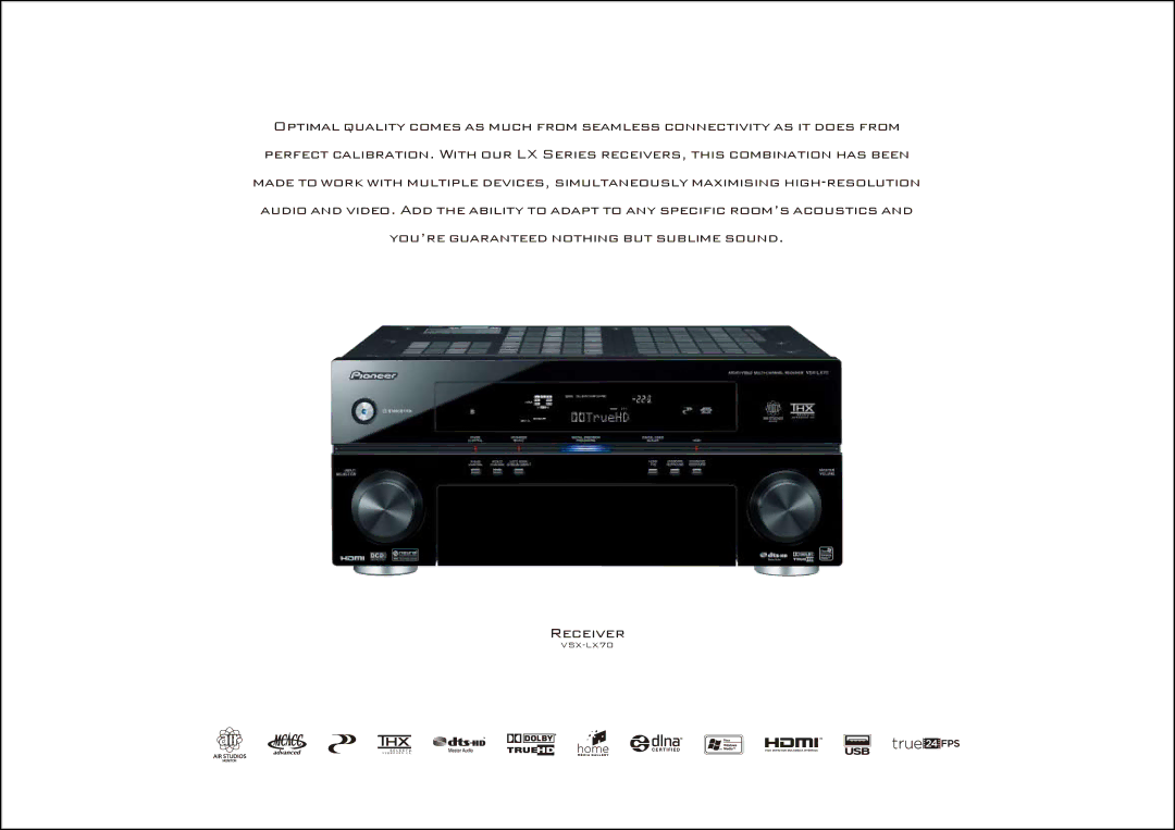 Pioneer PDP-LX608A, PDP-LX508A manual Receiver 