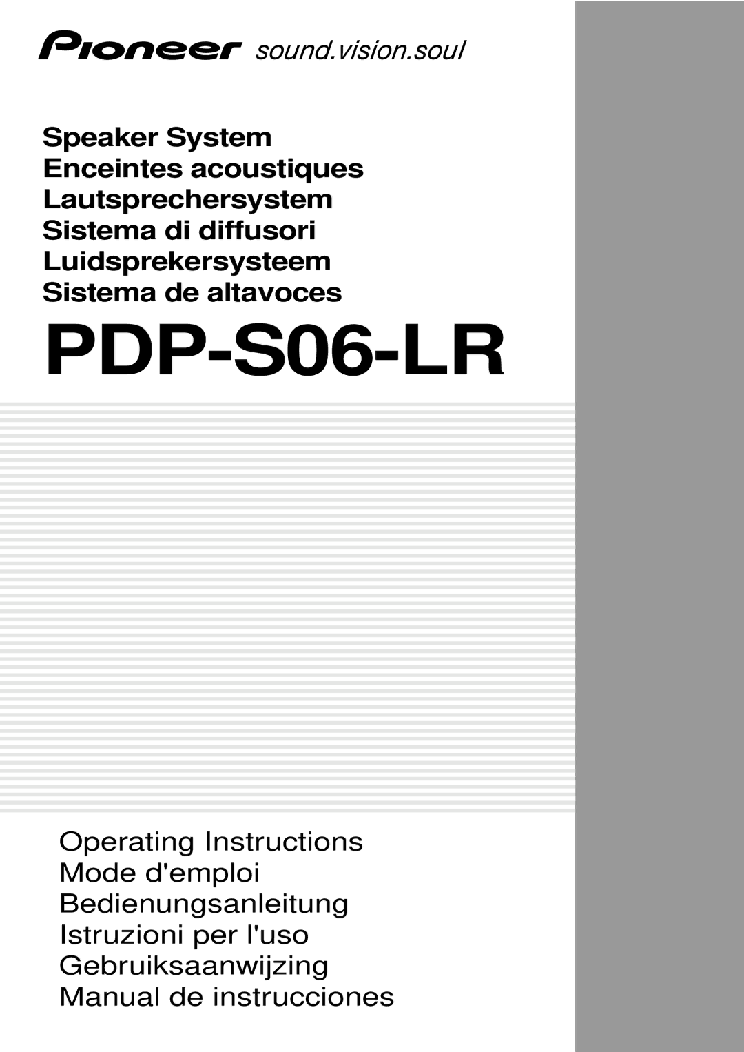 Pioneer PDP-S06-LR operating instructions 