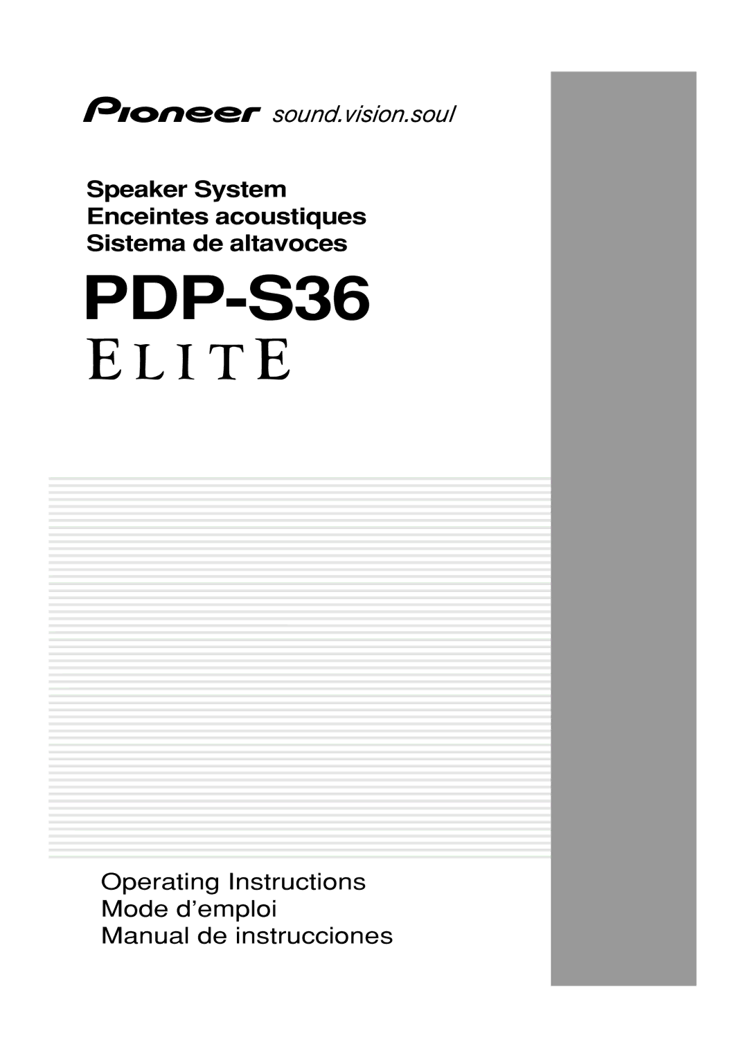 Pioneer PDP-S36 operating instructions 