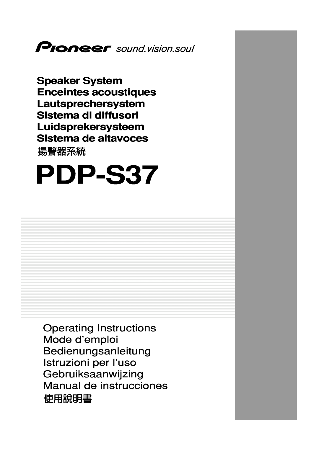 Pioneer PDP-S37 manual 