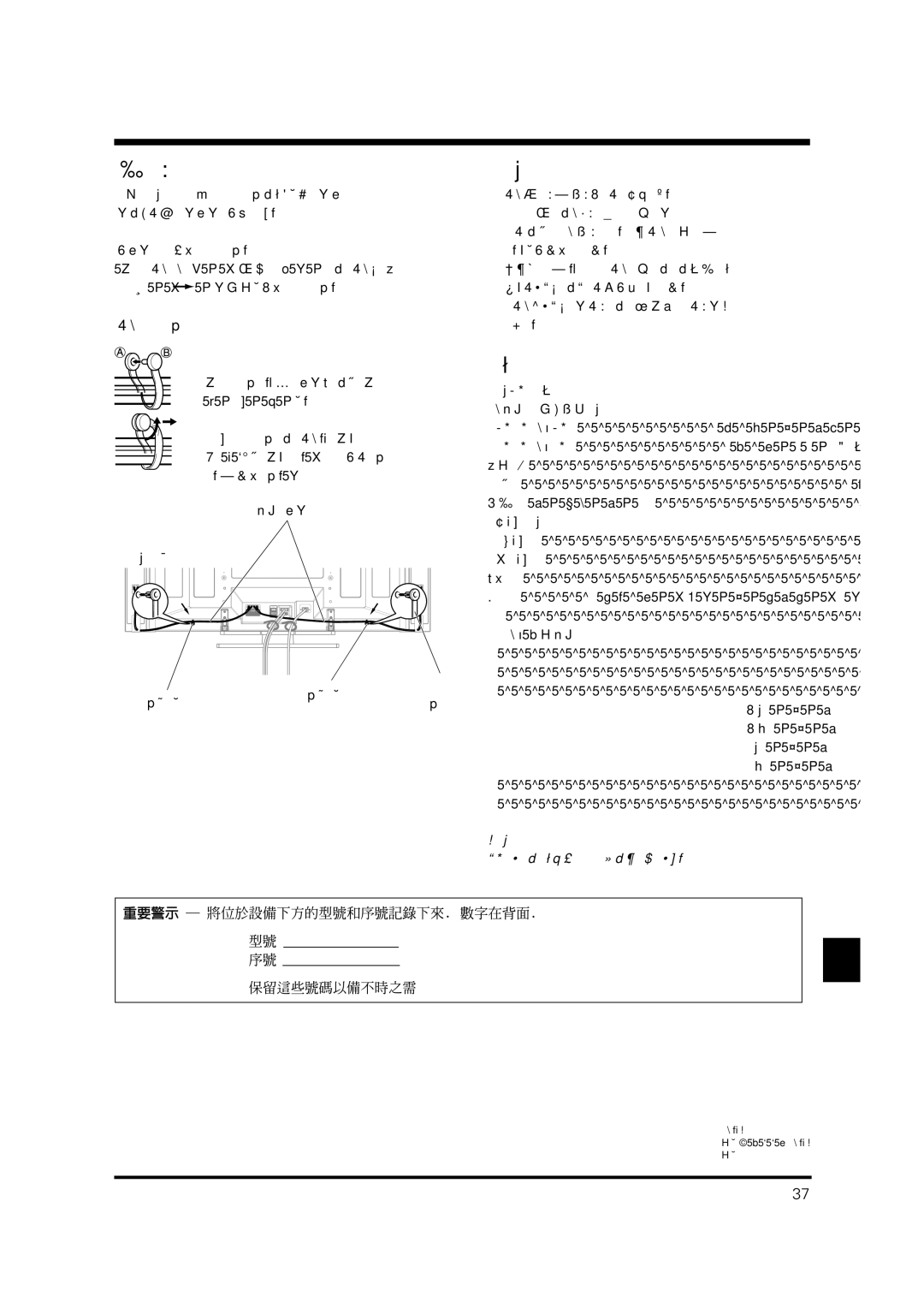 Pioneer PDP-S38 manual 如何布線 機殼維護 