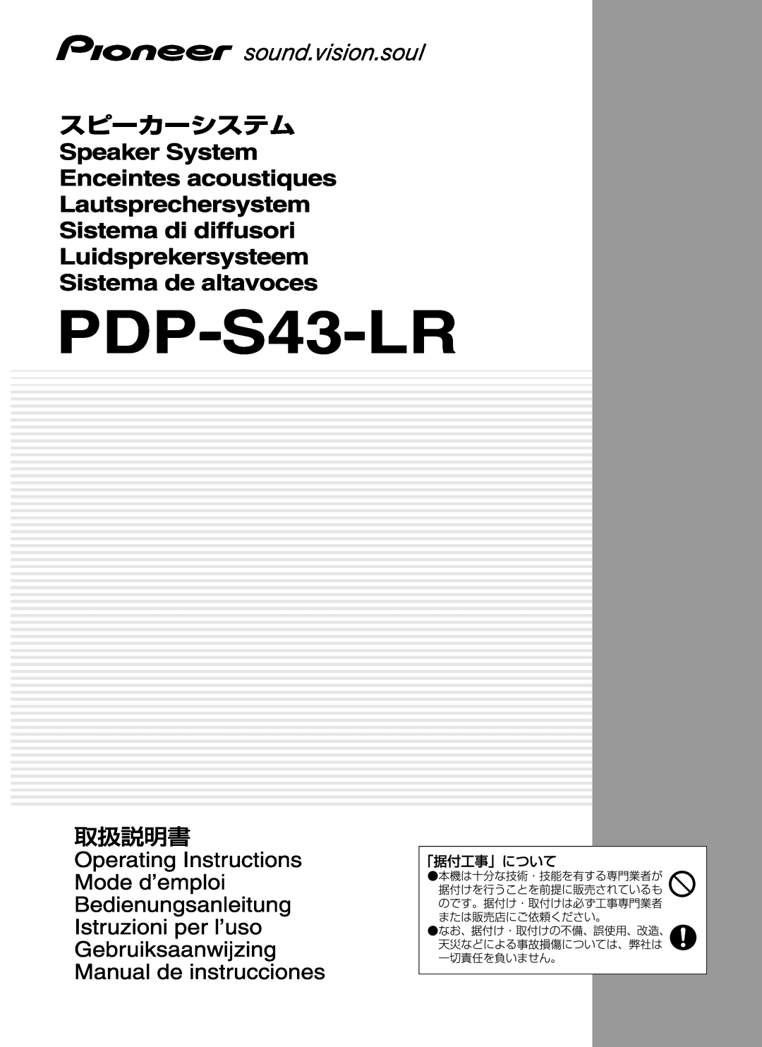 Pioneer PDP-S43-LR manual 