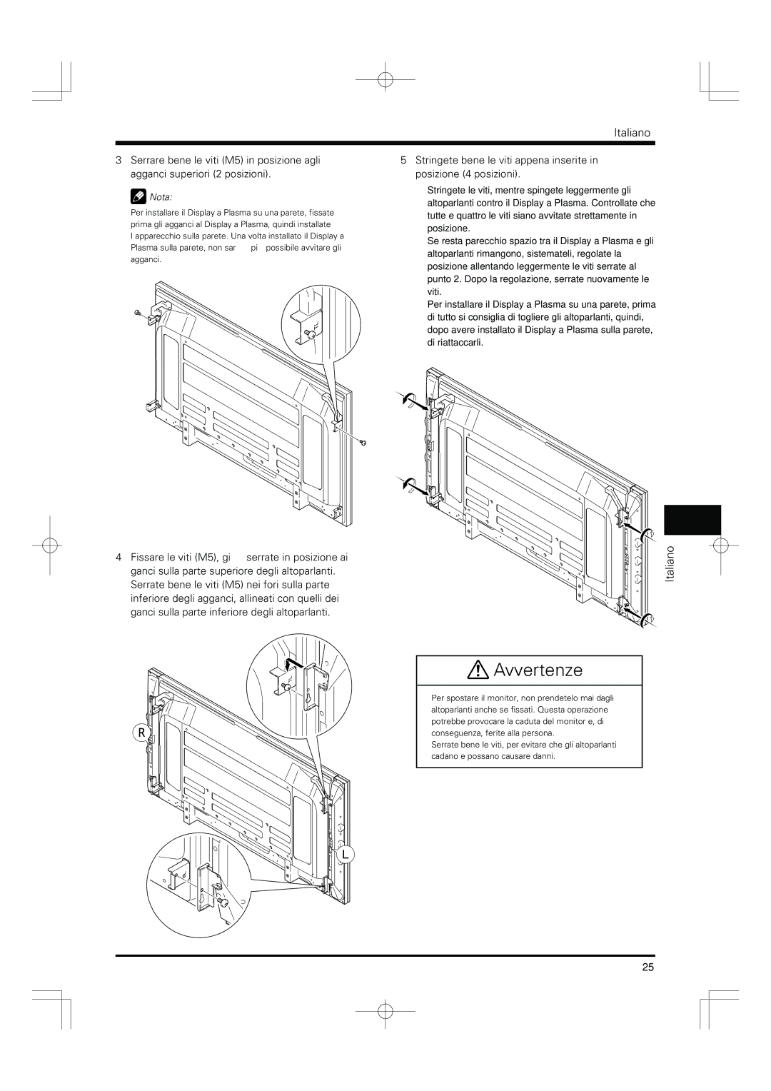 Pioneer PDP-S55-LR manual Avvertenze 