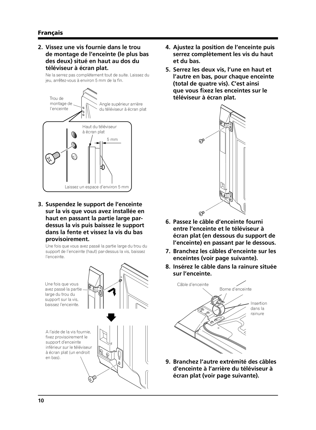 Pioneer PDP-S62 manual Téléviseur à écran plat, Provisoirement 