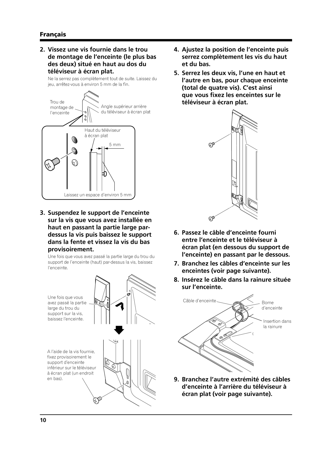 Pioneer PDP-S64 manual Téléviseur à écran plat, Provisoirement 