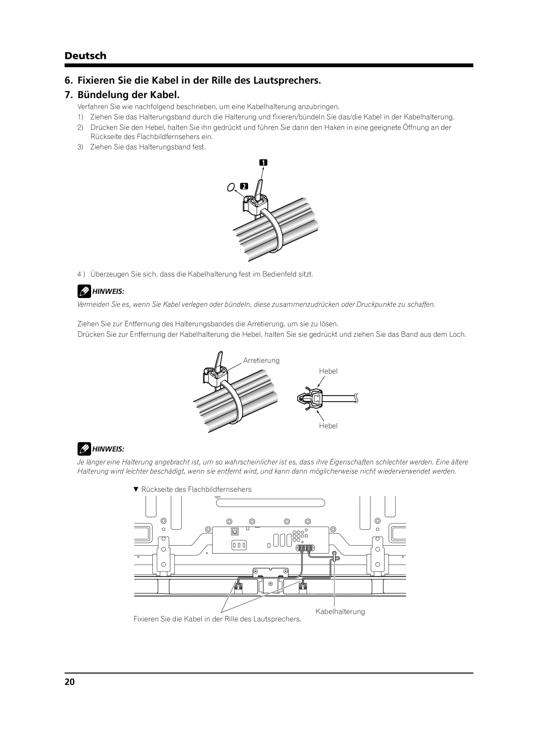 Pioneer PDP-S65 manual Hinweis 