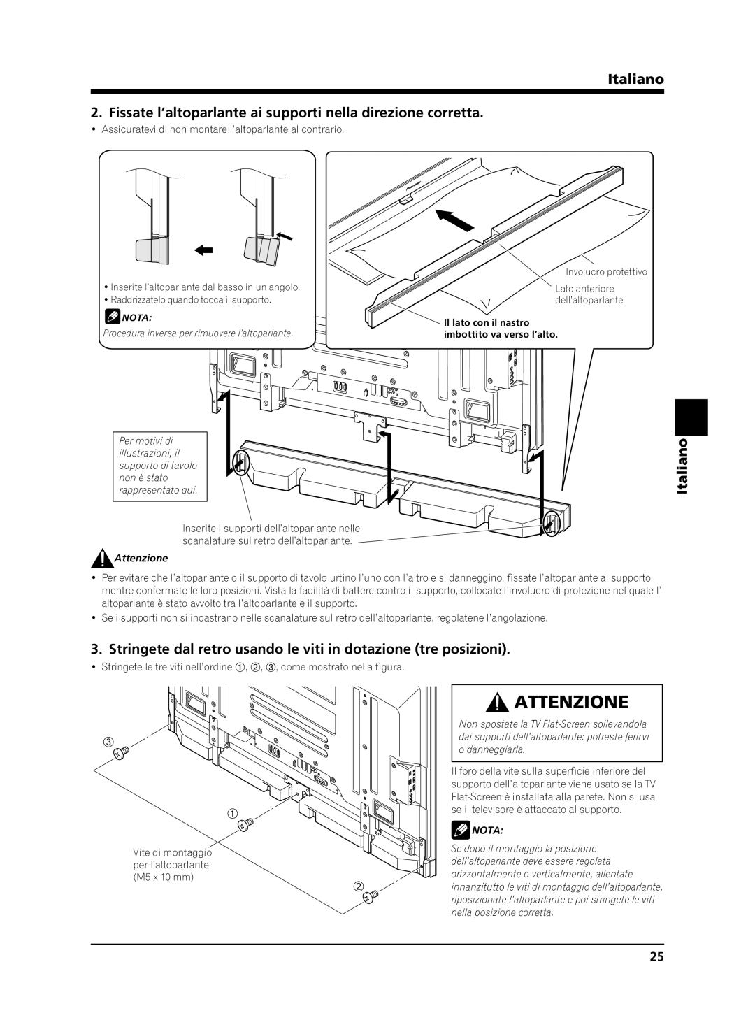 Pioneer PDP-S65 manual Attenzione 