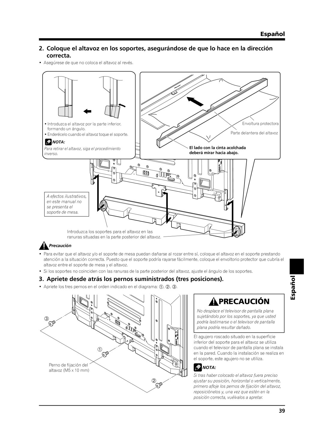 Pioneer PDP-S65 manual Precaución 