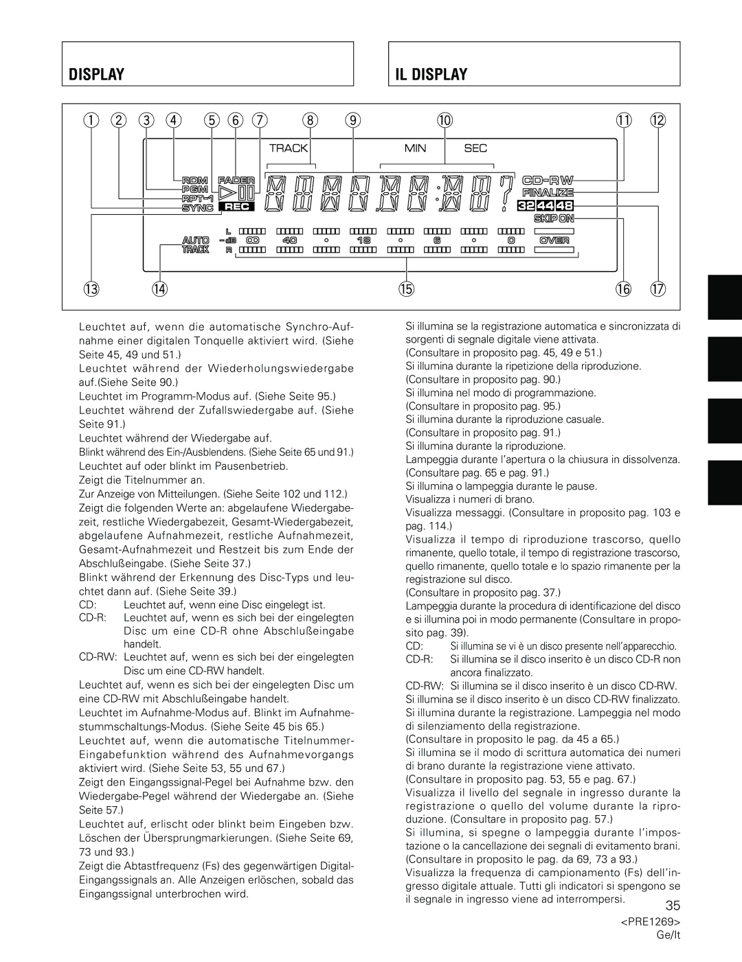 Pioneer PDR-555RW operating instructions Display 