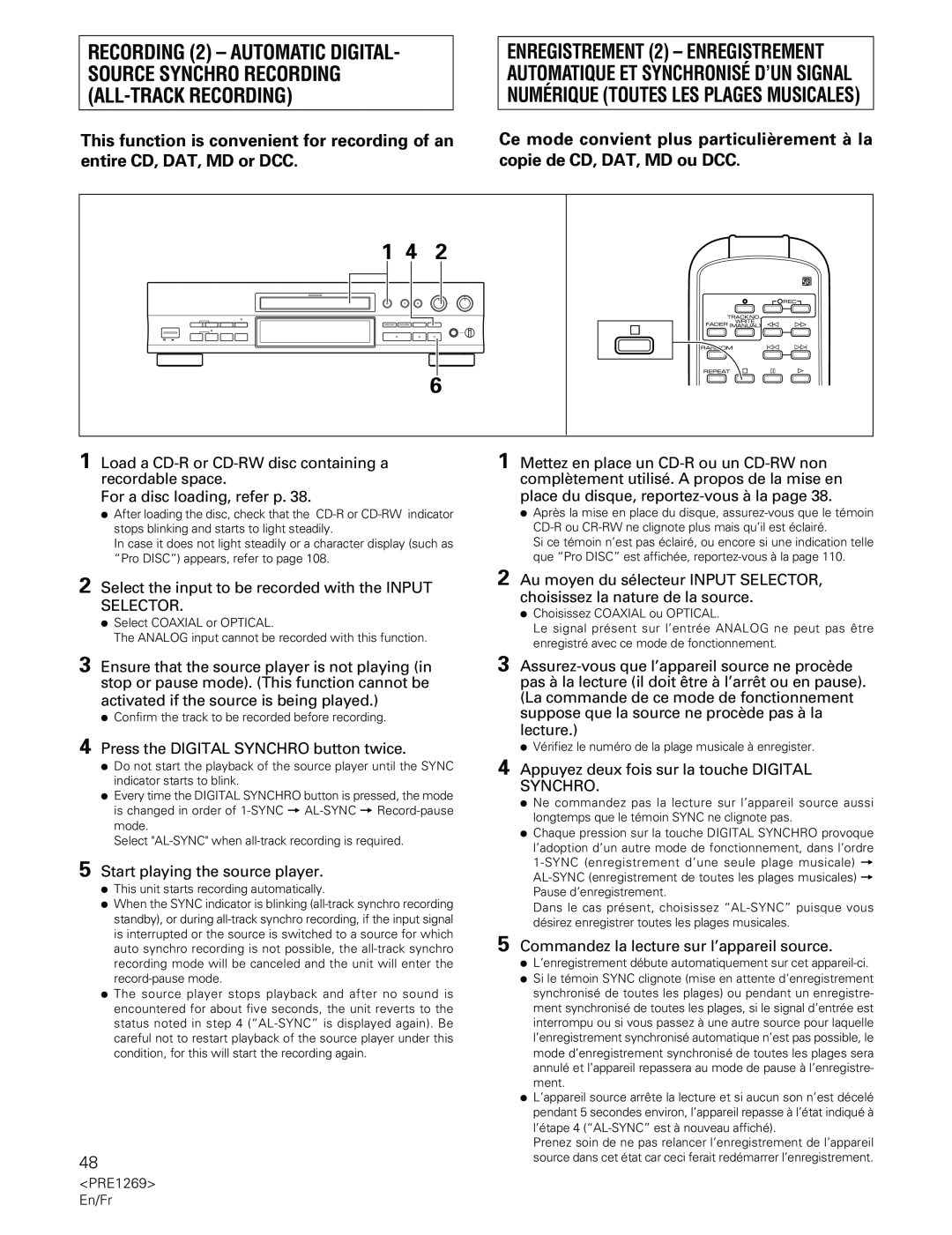 Pioneer PDR-555RW operating instructions 1 4 6, For a disc loading, refer p 