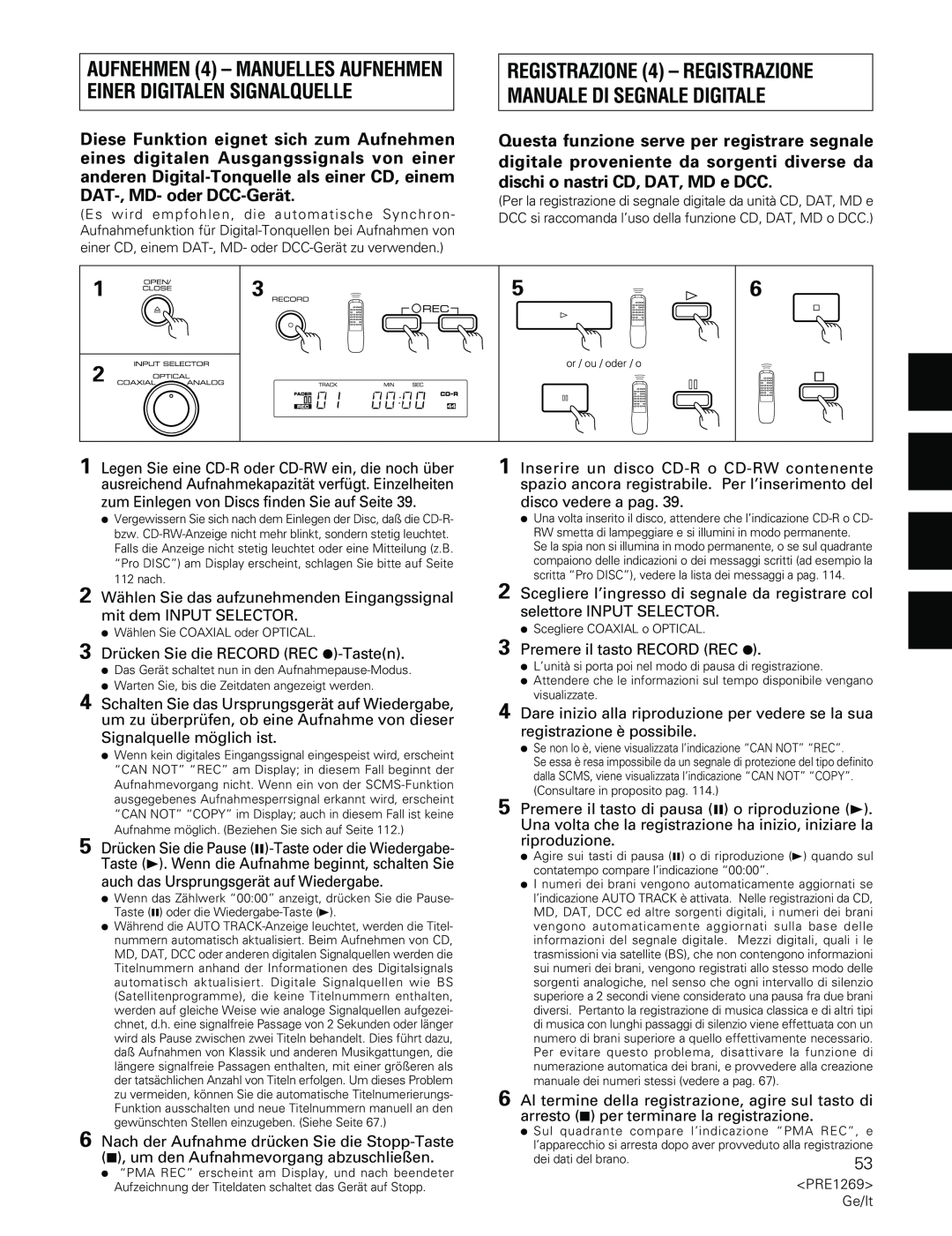 Pioneer PDR-555RW operating instructions zum Einlegen von Discs finden Sie auf Seite 