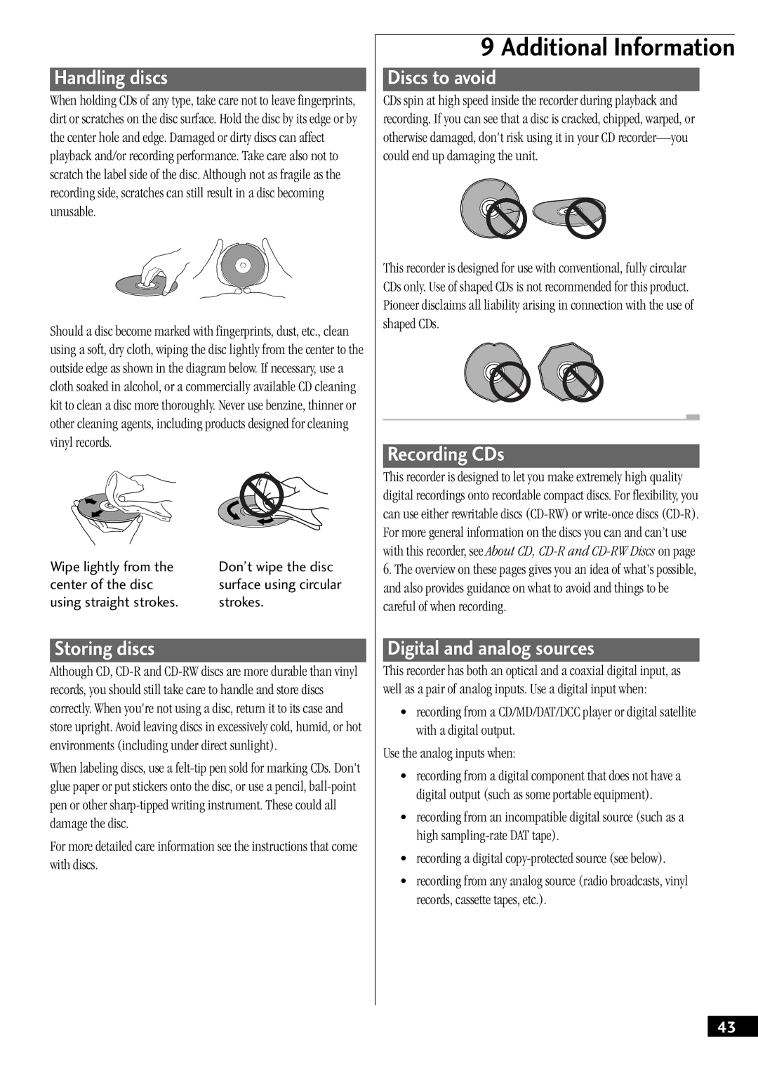 Pioneer PDR-W37 manual Additional Information 