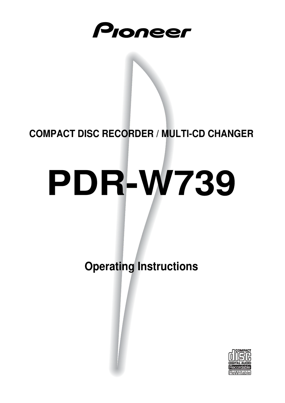 Pioneer PDR-W739 manual 