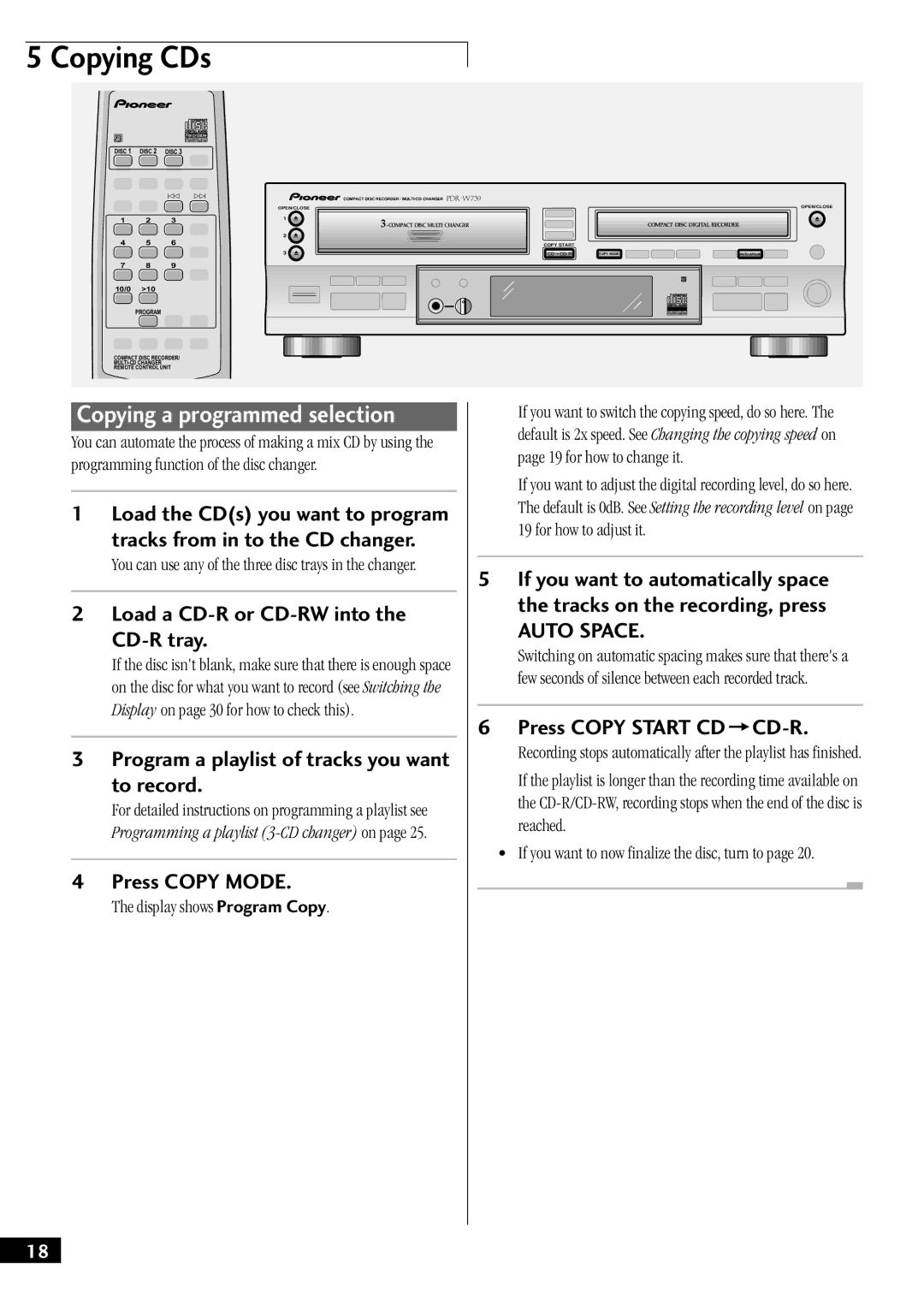 Pioneer PDR-W739 manual To record, Program 