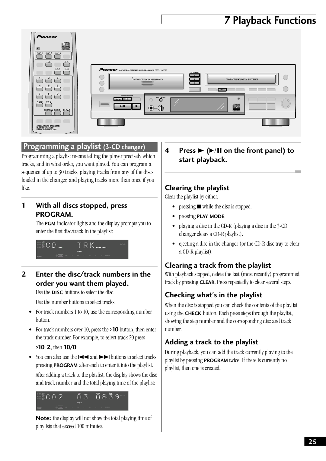 Pioneer PDR-W739 manual Playback Functions 