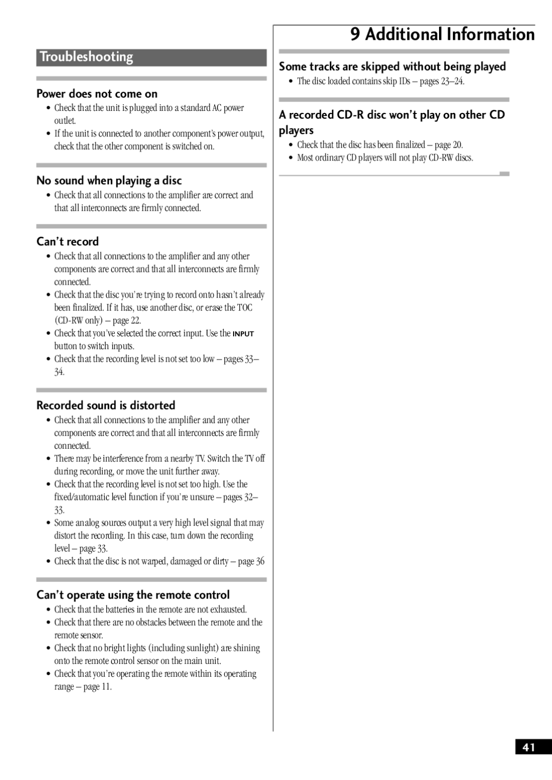 Pioneer PDR-W739 manual Troubleshooting 