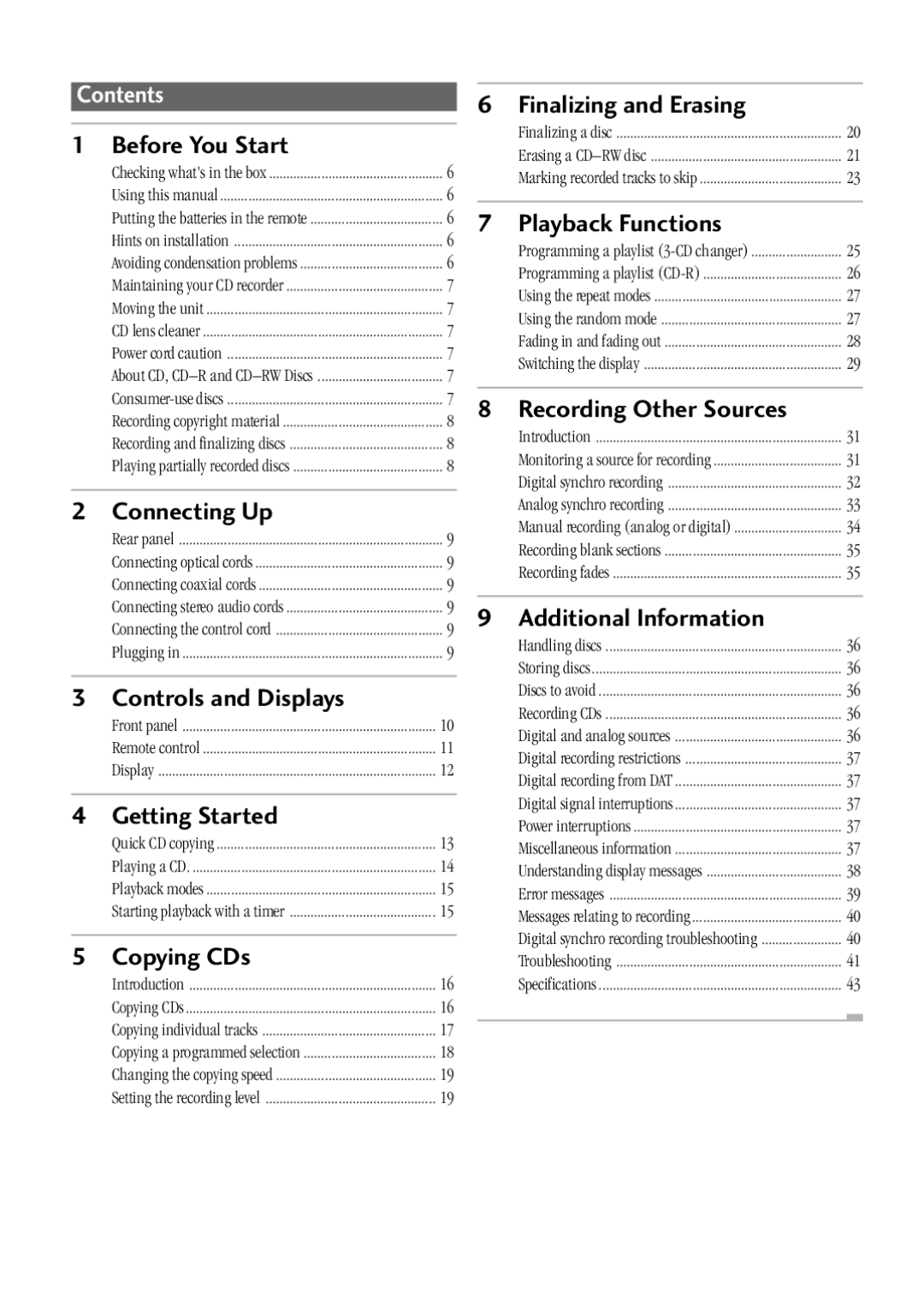 Pioneer PDR-W739 manual Contents 