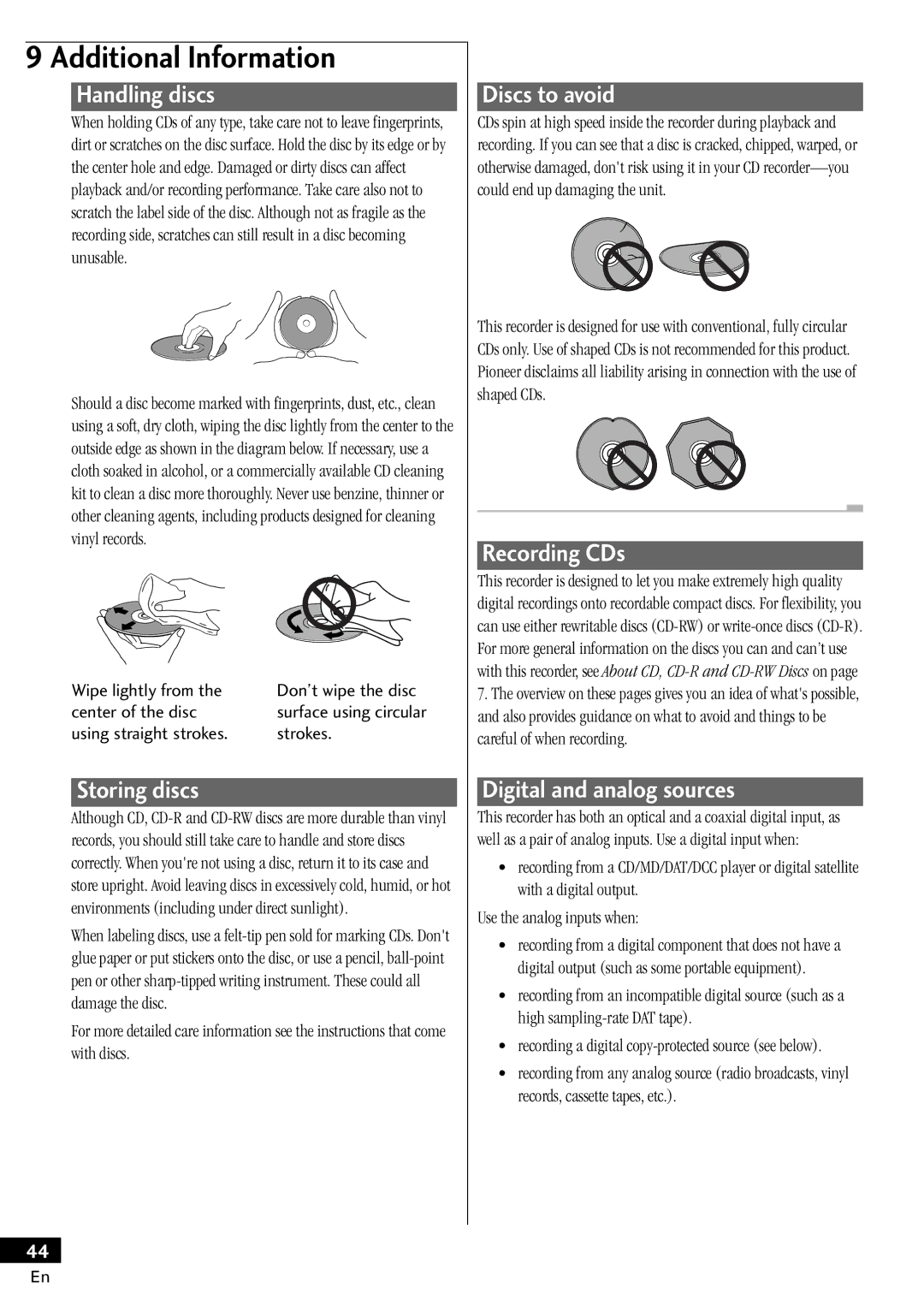 Pioneer PDR-W839 manual Additional Information 