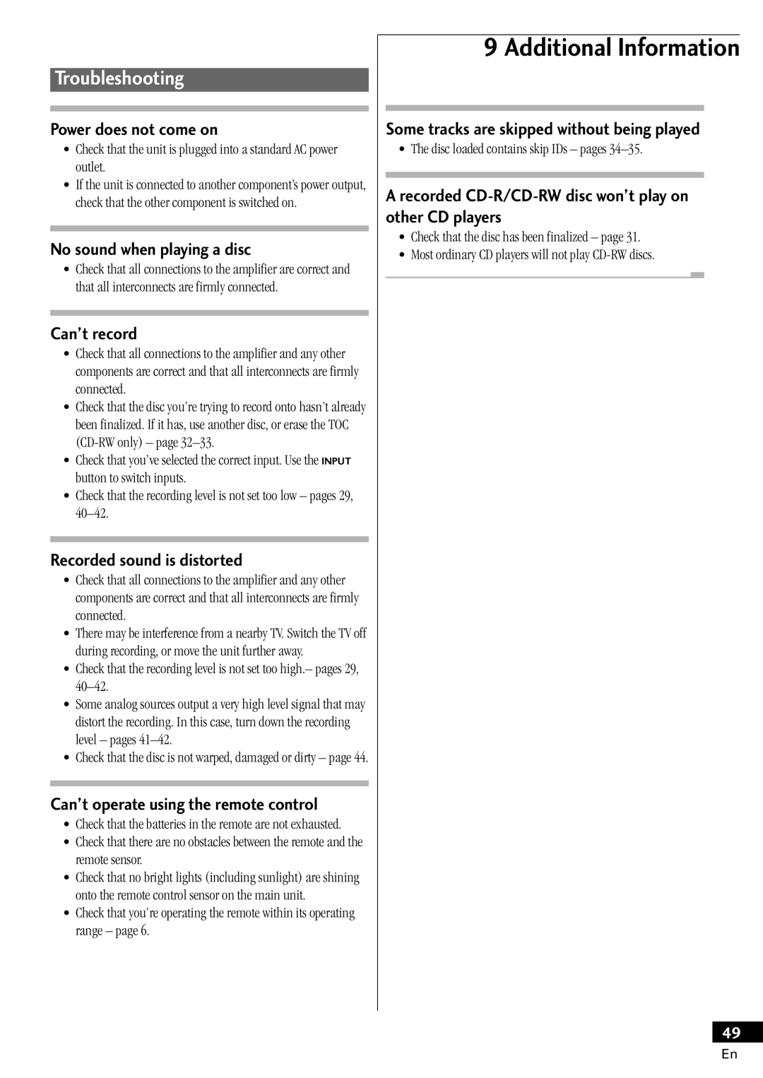 Pioneer PDR-W839 manual Troubleshooting 