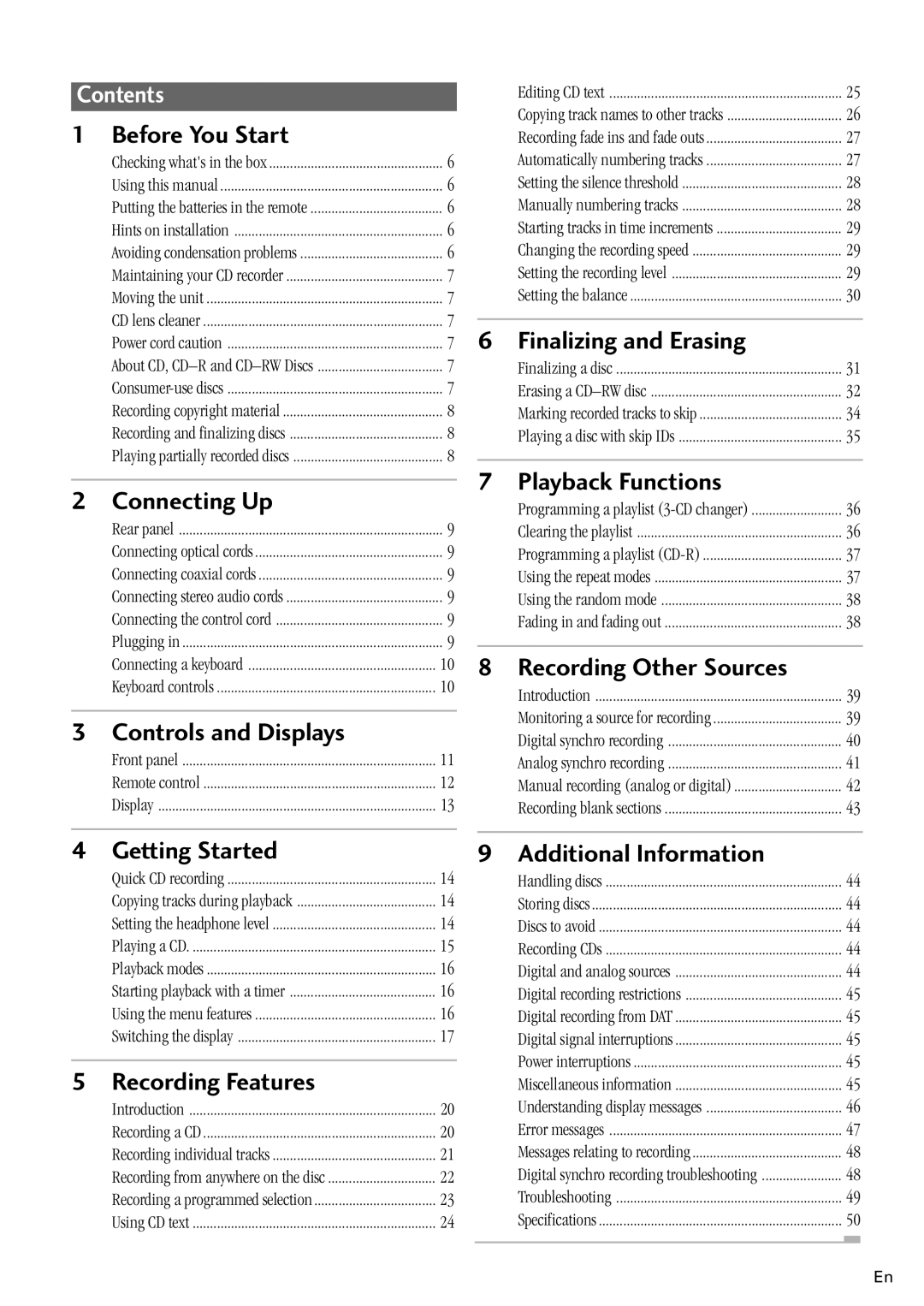 Pioneer PDR-W839 manual Contents 