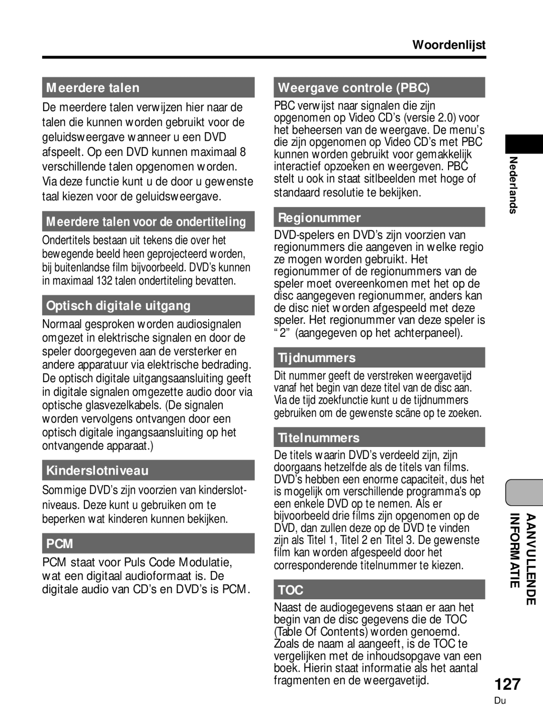 Pioneer PDV-LC10, PDV-10 manual 127 