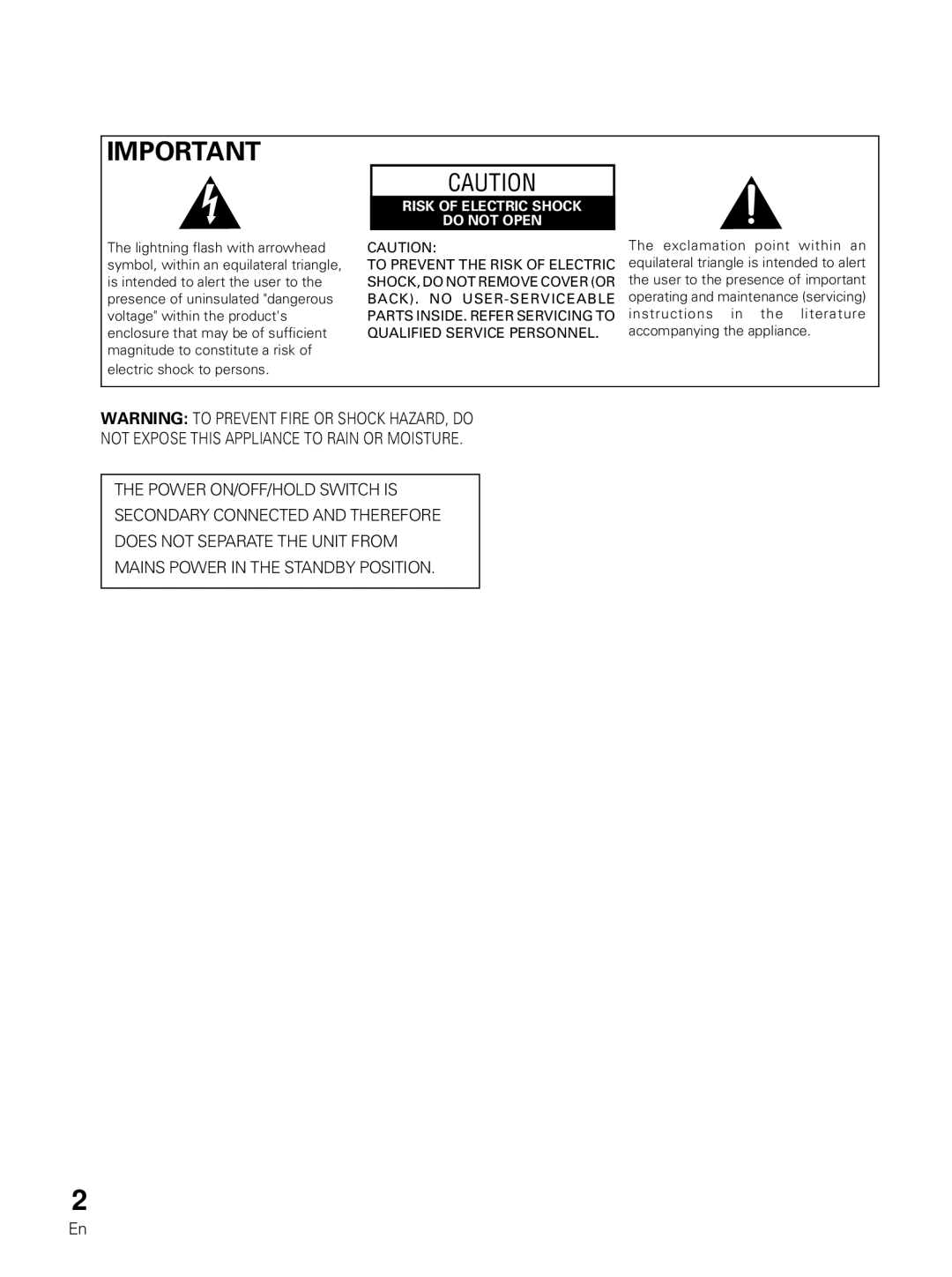 Pioneer PDV-LC10 operating instructions Risk of Electric Shock Do not Open 