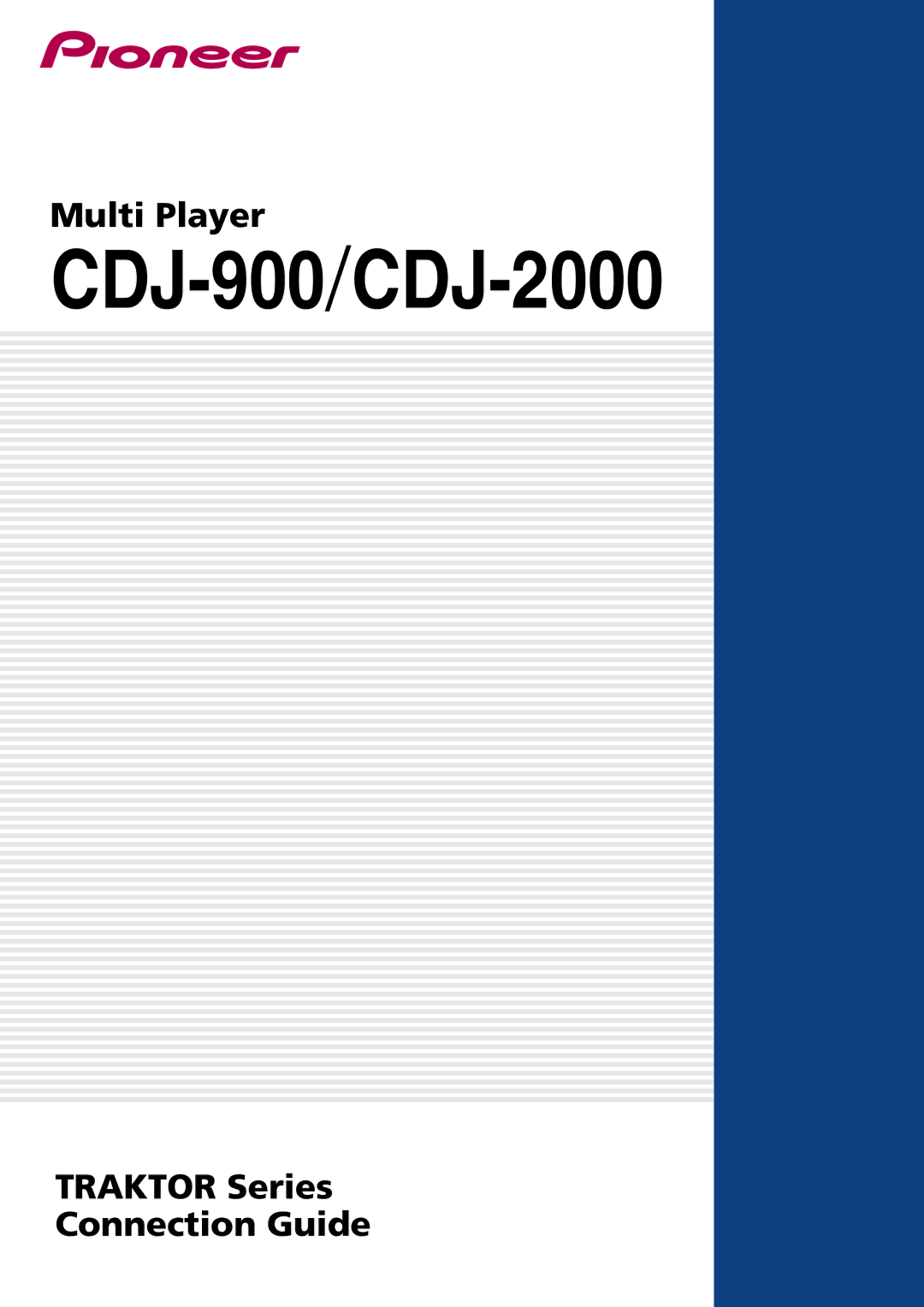 Pioneer Pioneer Multi Player manual CDJ-900/CDJ-2000 