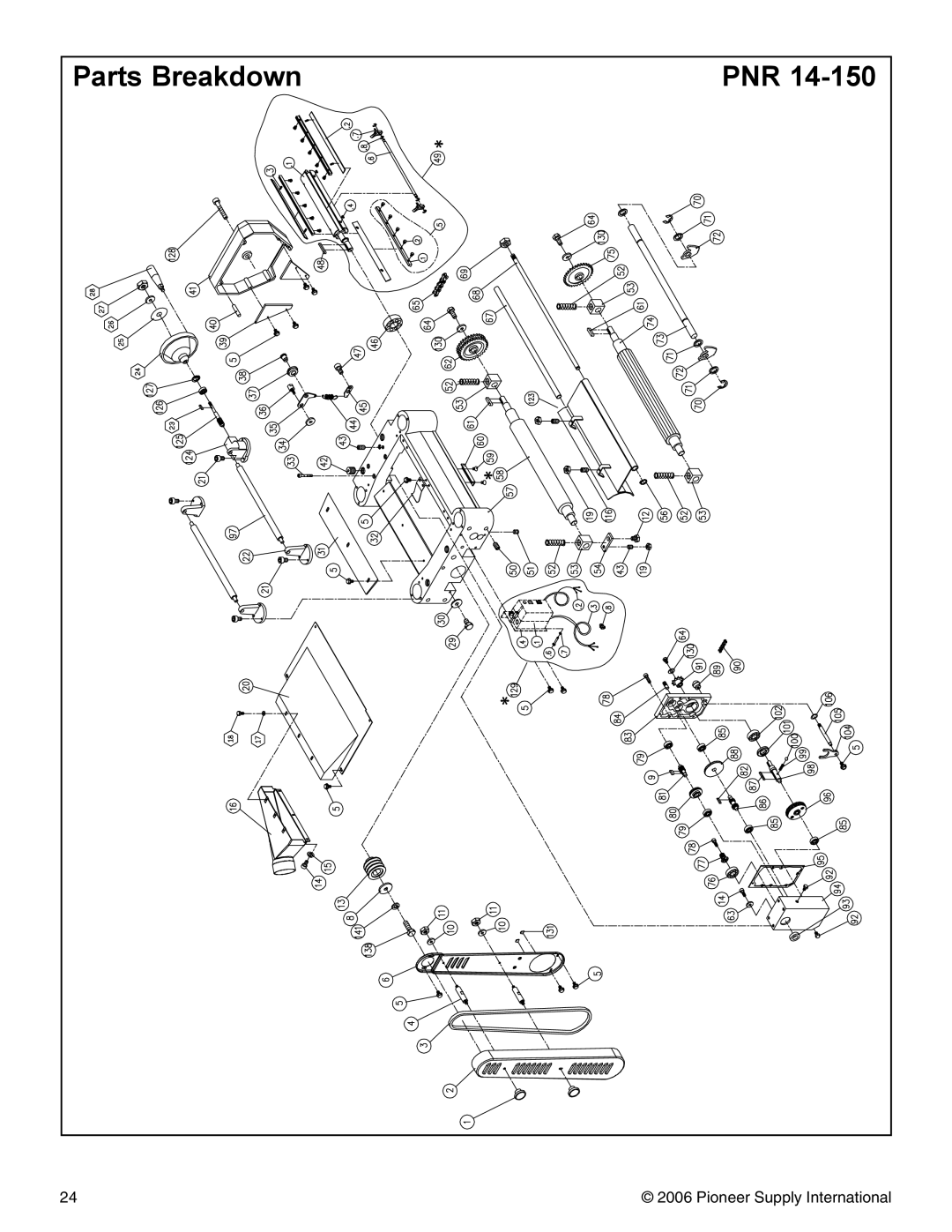 Pioneer PNR 14-150 operation manual Parts Breakdown PNR 