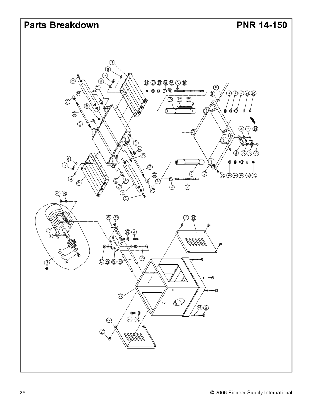 Pioneer PNR 14-150 operation manual Parts Breakdown PNR 