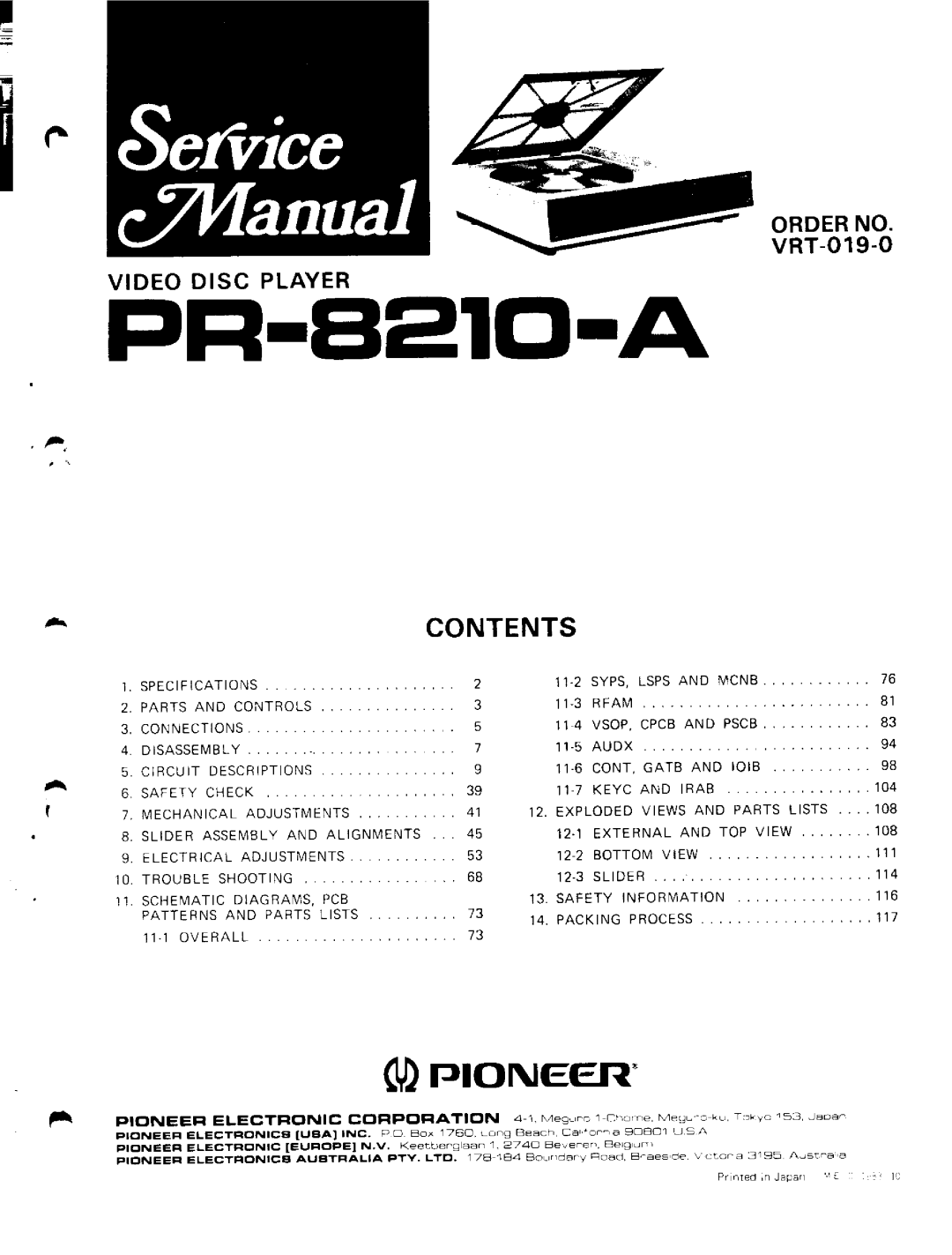 Pioneer PR-8210-A manual 