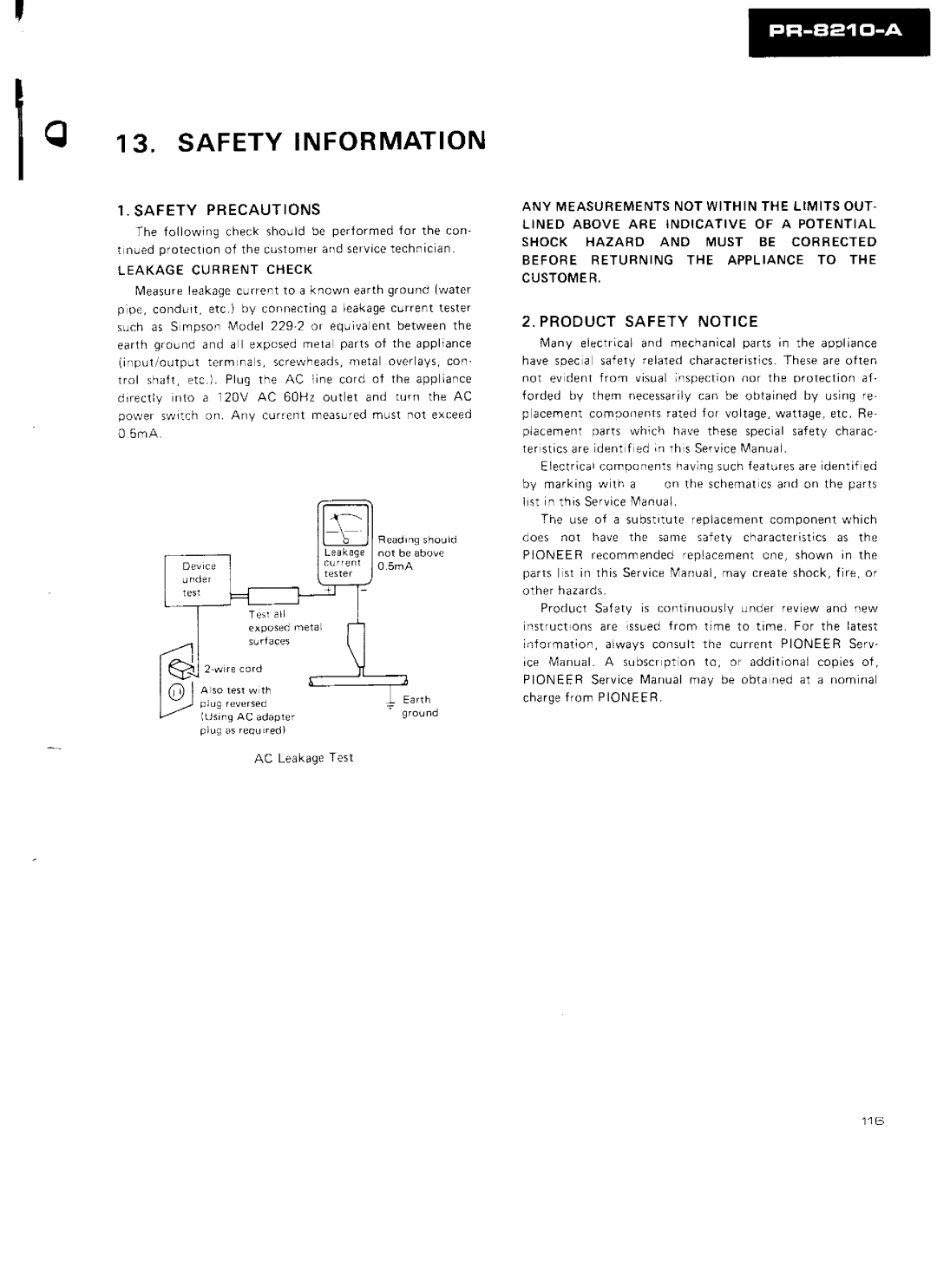 Pioneer PR-8210-A manual 