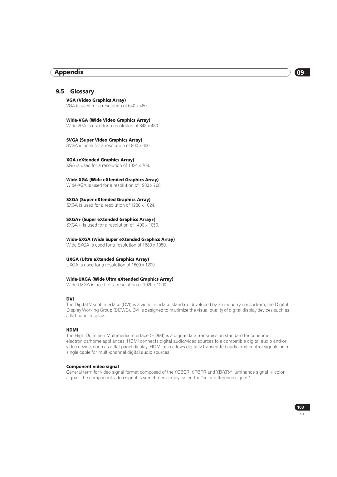 Pioneer PRO-141FD, PRO-101FD manual Glossary 