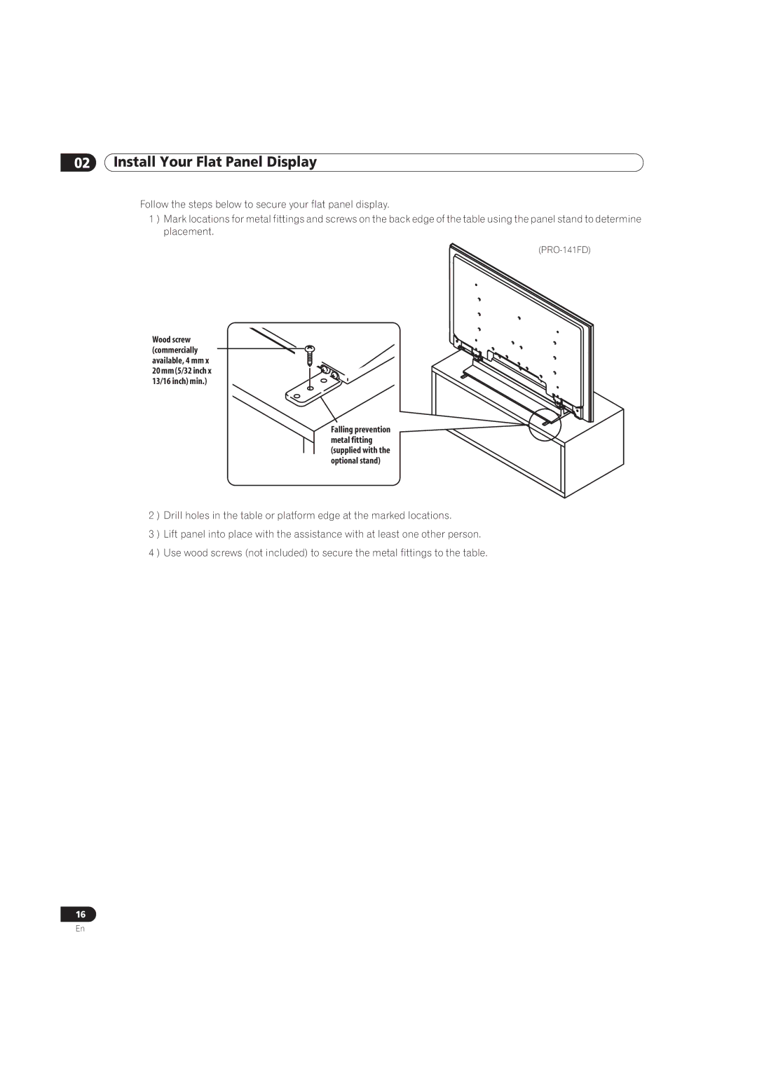 Pioneer PRO-101FD, PRO-141FD manual Install Your Flat Panel Display 