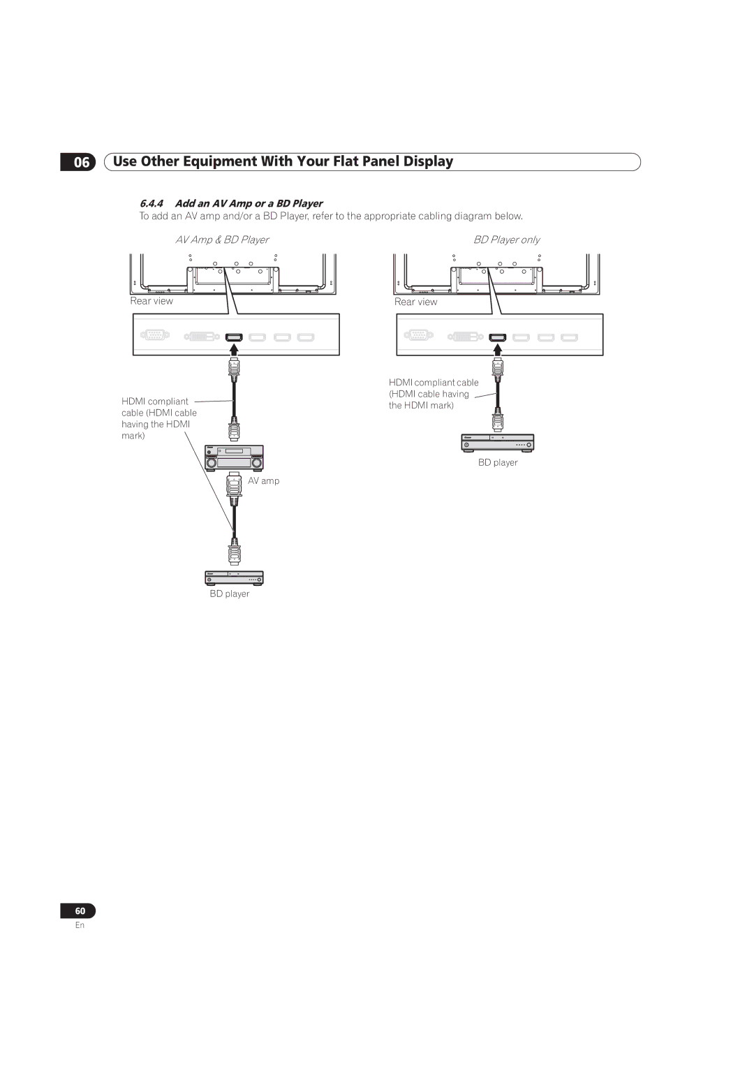 Pioneer PRO-101FD, PRO-141FD manual Add an AV Amp or a BD Player, AV Amp & BD Player BD Player only 