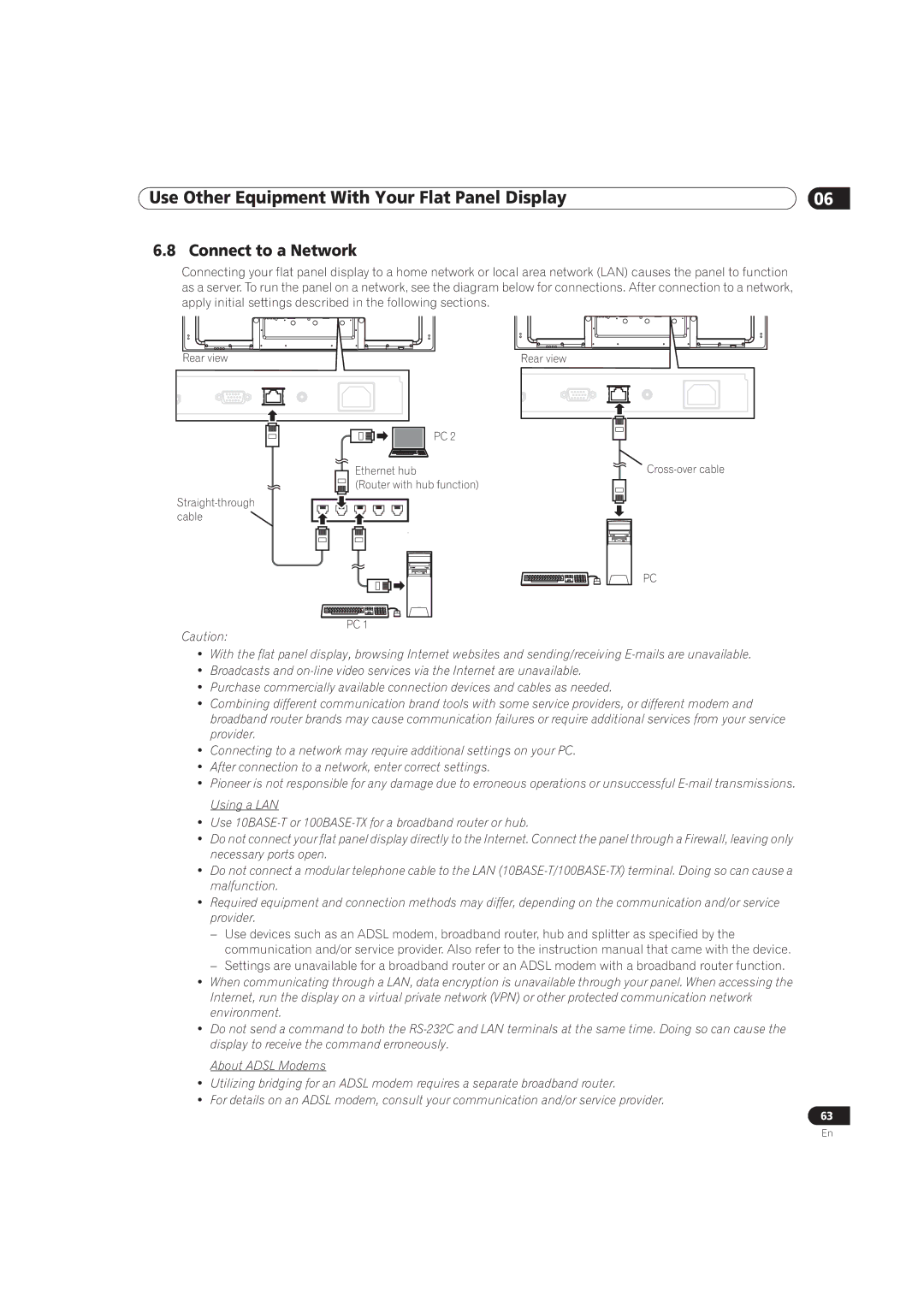 Pioneer PRO-141FD, PRO-101FD manual Connect to a Network 