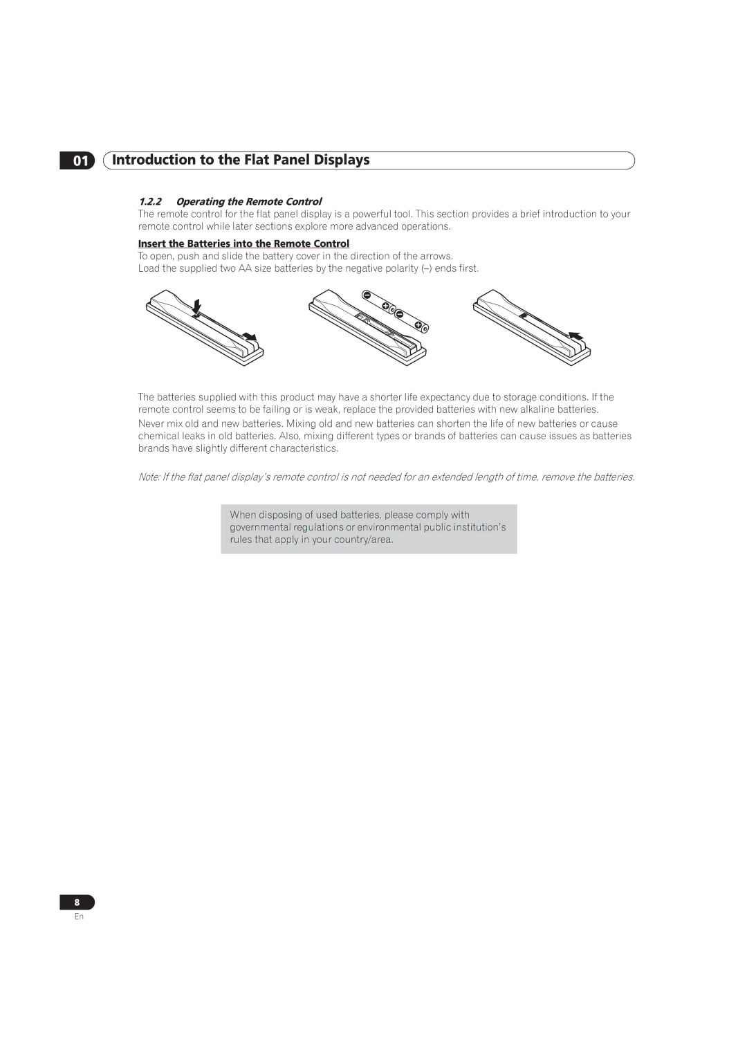 Pioneer PRO-101FD, PRO-141FD manual Operating the Remote Control, Insert the Batteries into the Remote Control 