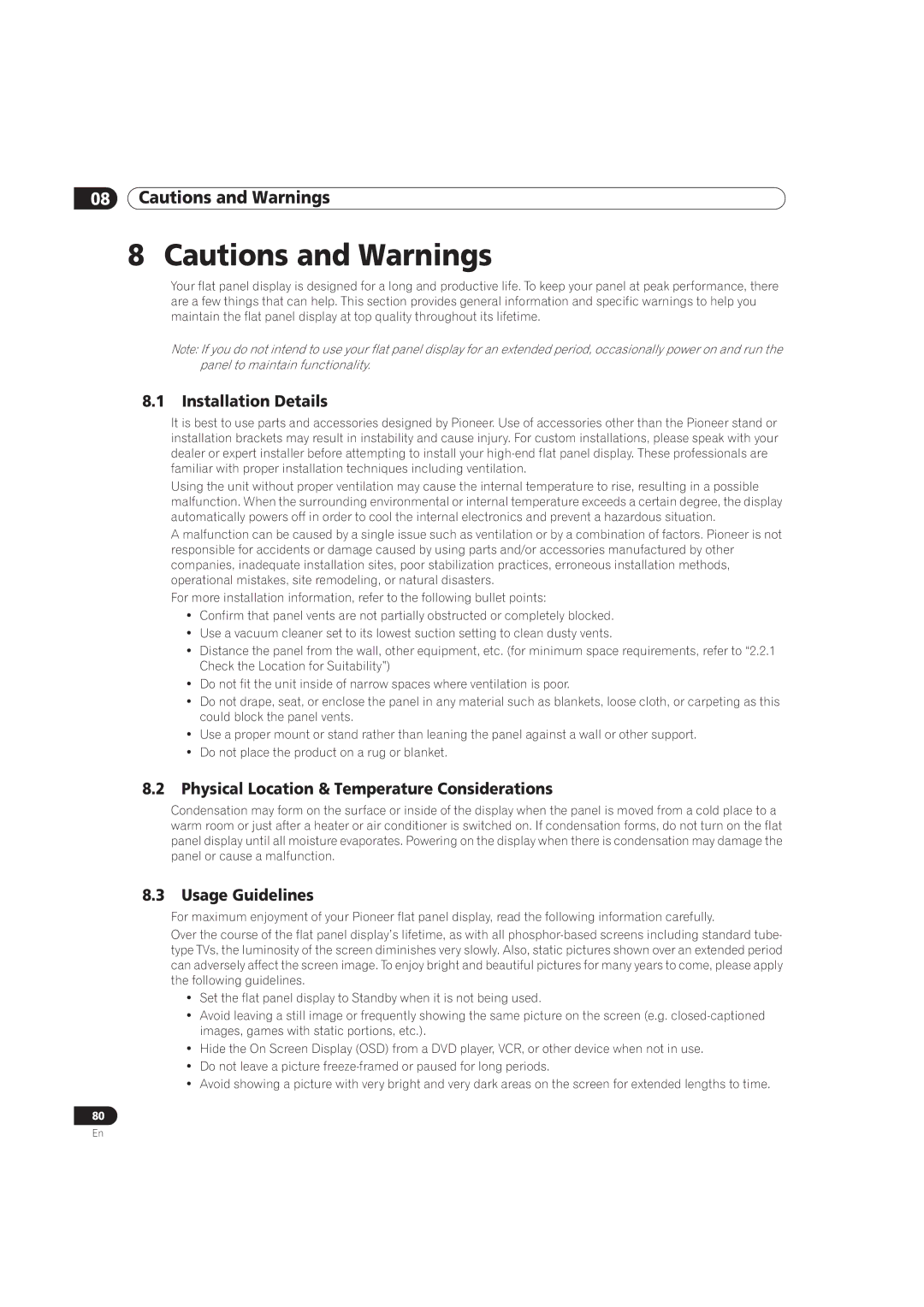 Pioneer PRO-101FD, PRO-141FD manual Installation Details, Physical Location & Temperature Considerations, Usage Guidelines 