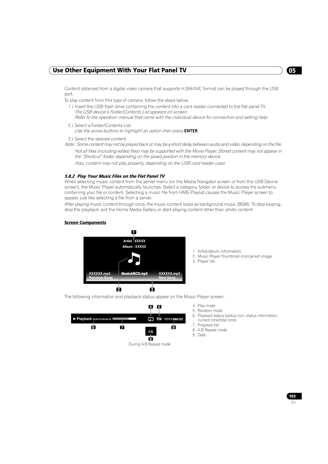 Pioneer PRO-111FD, PRO-151FD manual Play Your Music Files on the Flat Panel TV 