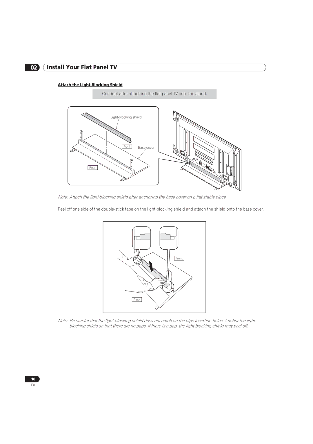 Pioneer PRO-151FD, PRO-111FD manual Attach the Light-Blocking Shield 